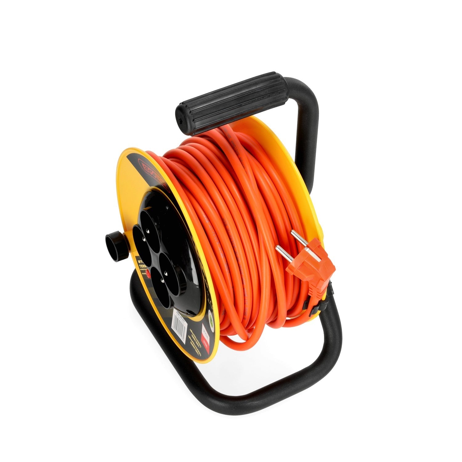 Przedłużacz bębnowy ogrodowy 20m 4 gniazda 3x1,5mm zwijany Z UCHWYTEM PVC - LAITICA