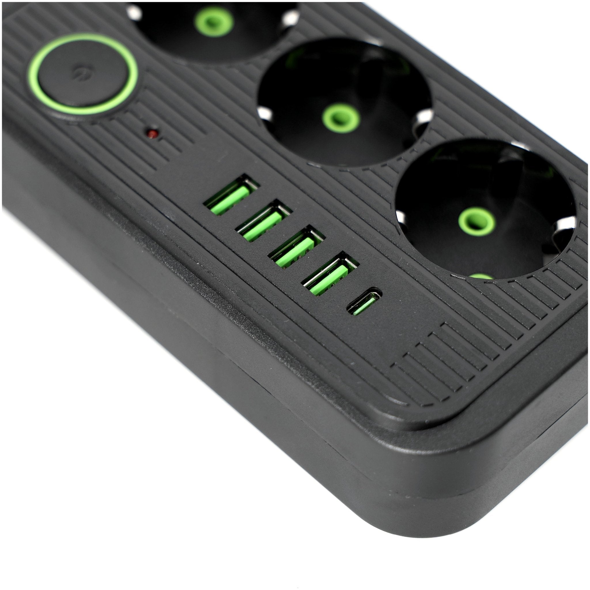 Przedłużacz Listwa Zasilająca 1,5m 3gn + 4x USB - A + USB - C Wyłącznik Czarny - LAITICA