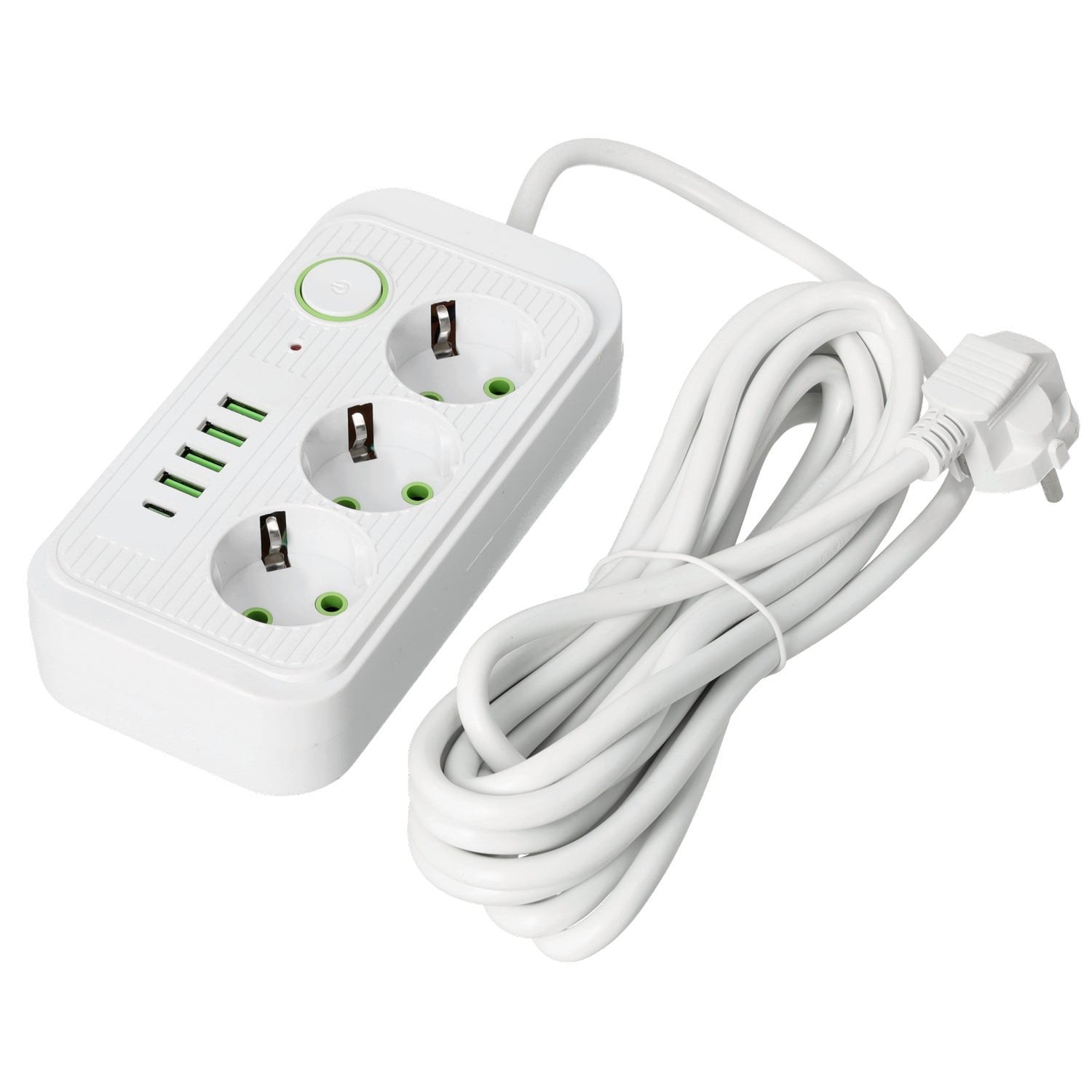 Przedłużacz Listwa Zasilająca 3m 3gn + 4x USB - A + USB - C Wyłącznik Biały - LAITICA