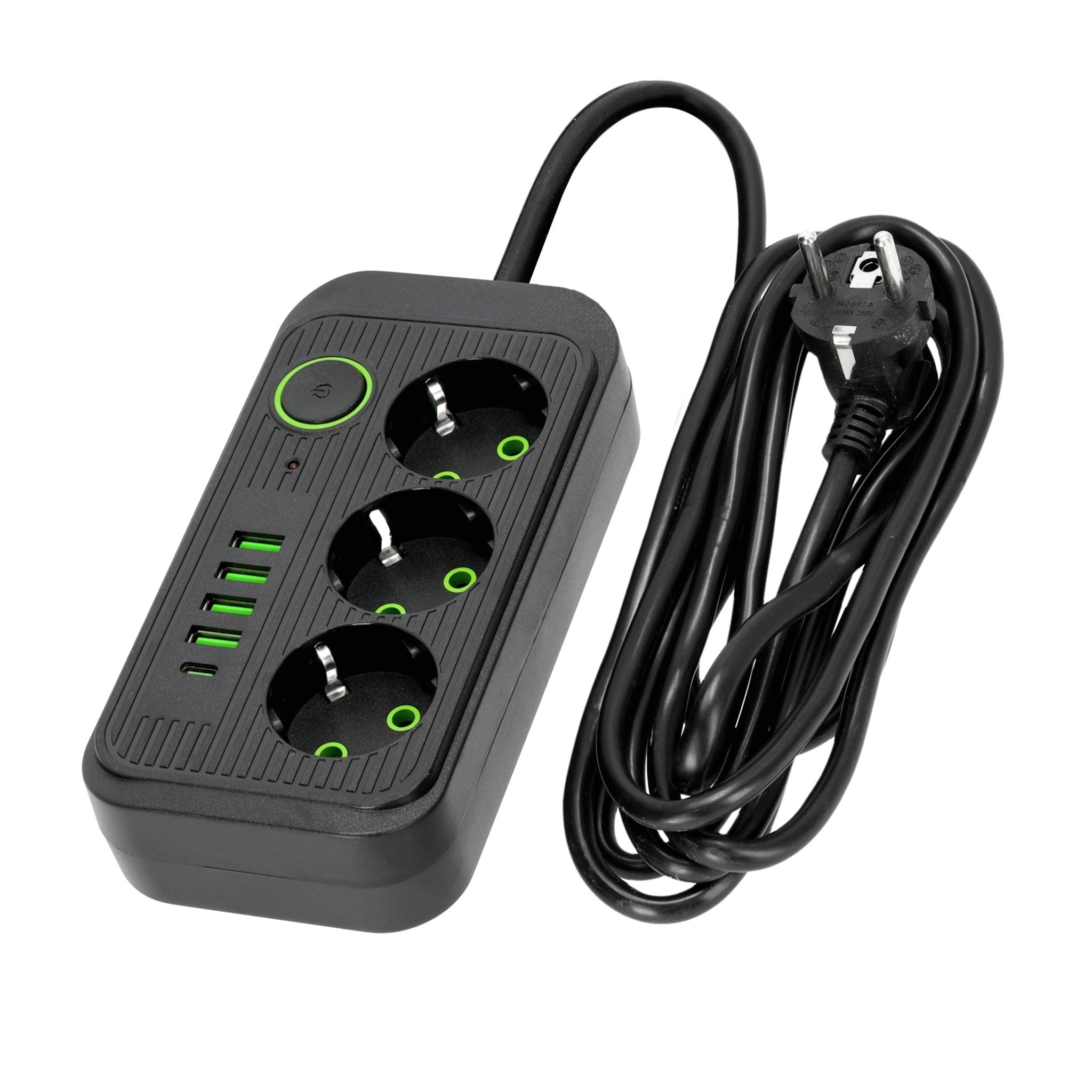Przedłużacz Listwa Zasilająca 3m 3gn + 4x USB - A + USB - C Wyłącznik Czarny - LAITICA