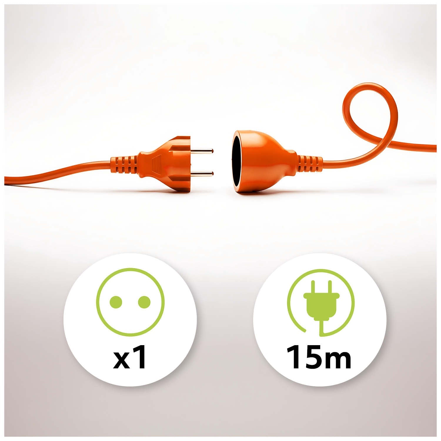 Przedłużacz Ogrodowy 1 gniazdo 15m Do Kosiarki Kabel H05VV - F - LAITICA