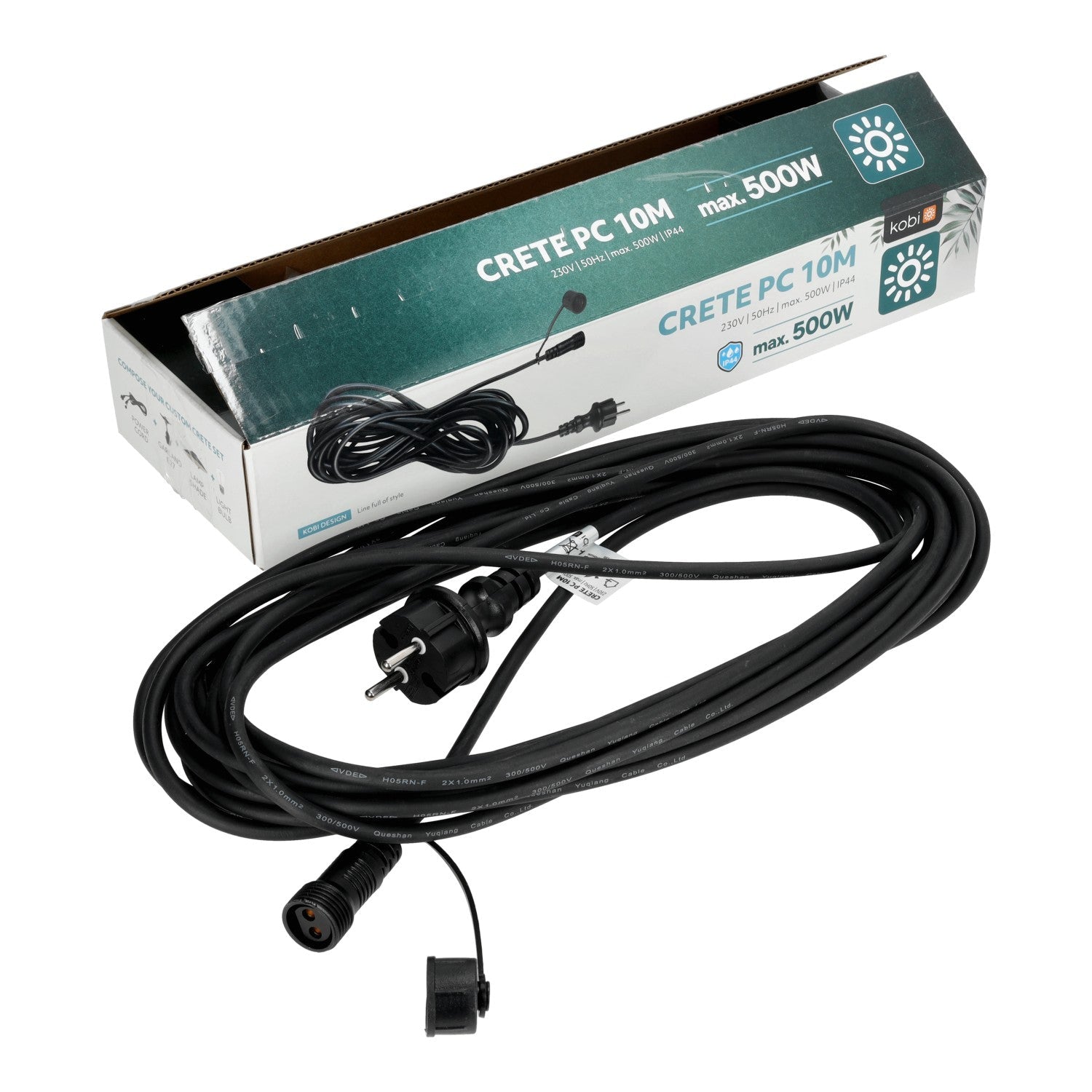 Przewód zasilający CRETE PC 10m czarny IP44 do girlandy - LAITICA