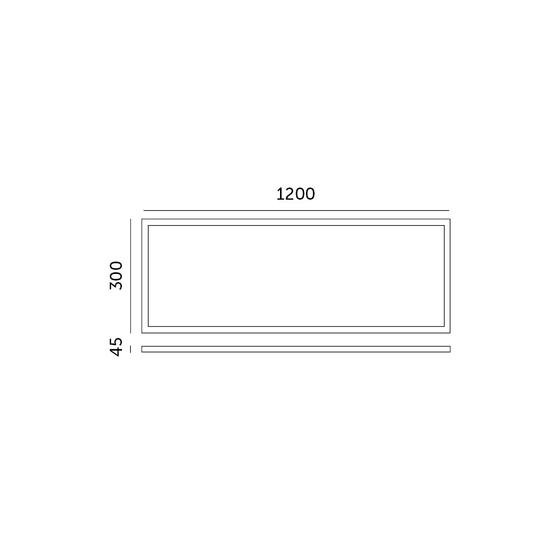 Ramka 45mm 30x120 do montażu natynkowego opraw LED HELION - LAITICA