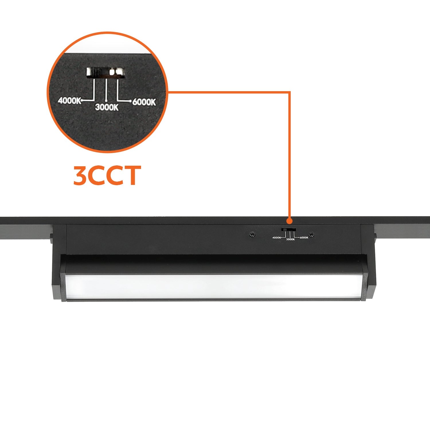 Reflektor magnetyczny LED 10W 3CCT do szyny magnetycznej natynkowej – czarny - LAITICA