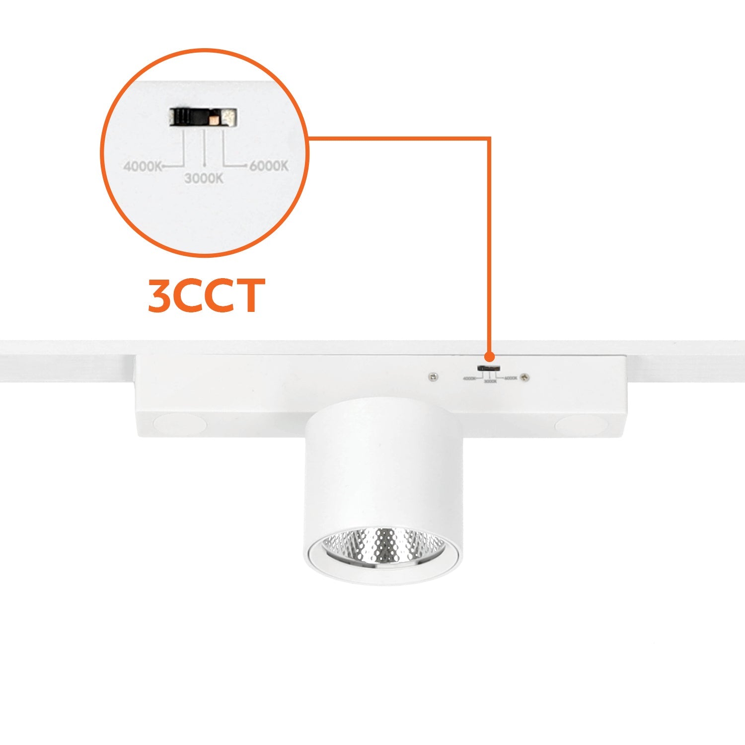 Reflektor magnetyczny LED 7W 3CCT do szyny magnetycznej natynkowej – biały - LAITICA