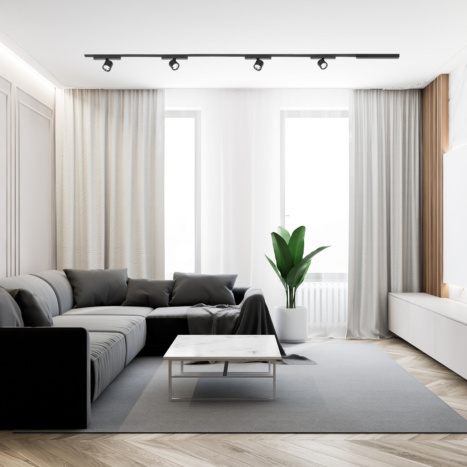 Reflektor magnetyczny LED 7W 3CCT do szyny magnetycznej natynkowej – czarny - LAITICA