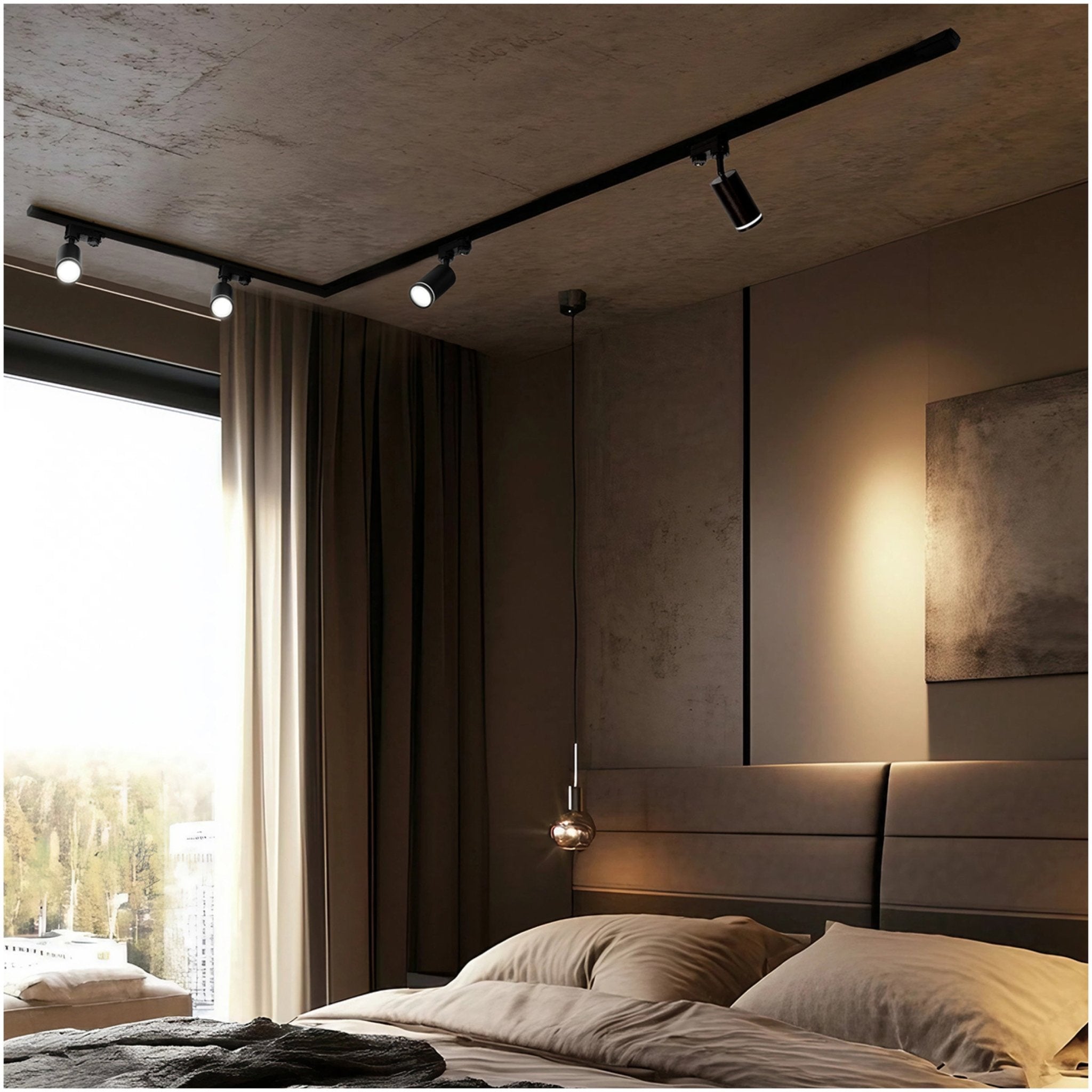 Reflektor Szynowy Czarny Ruchomy 1xGU10 Lampa na Szynoprzewód - LAITICA