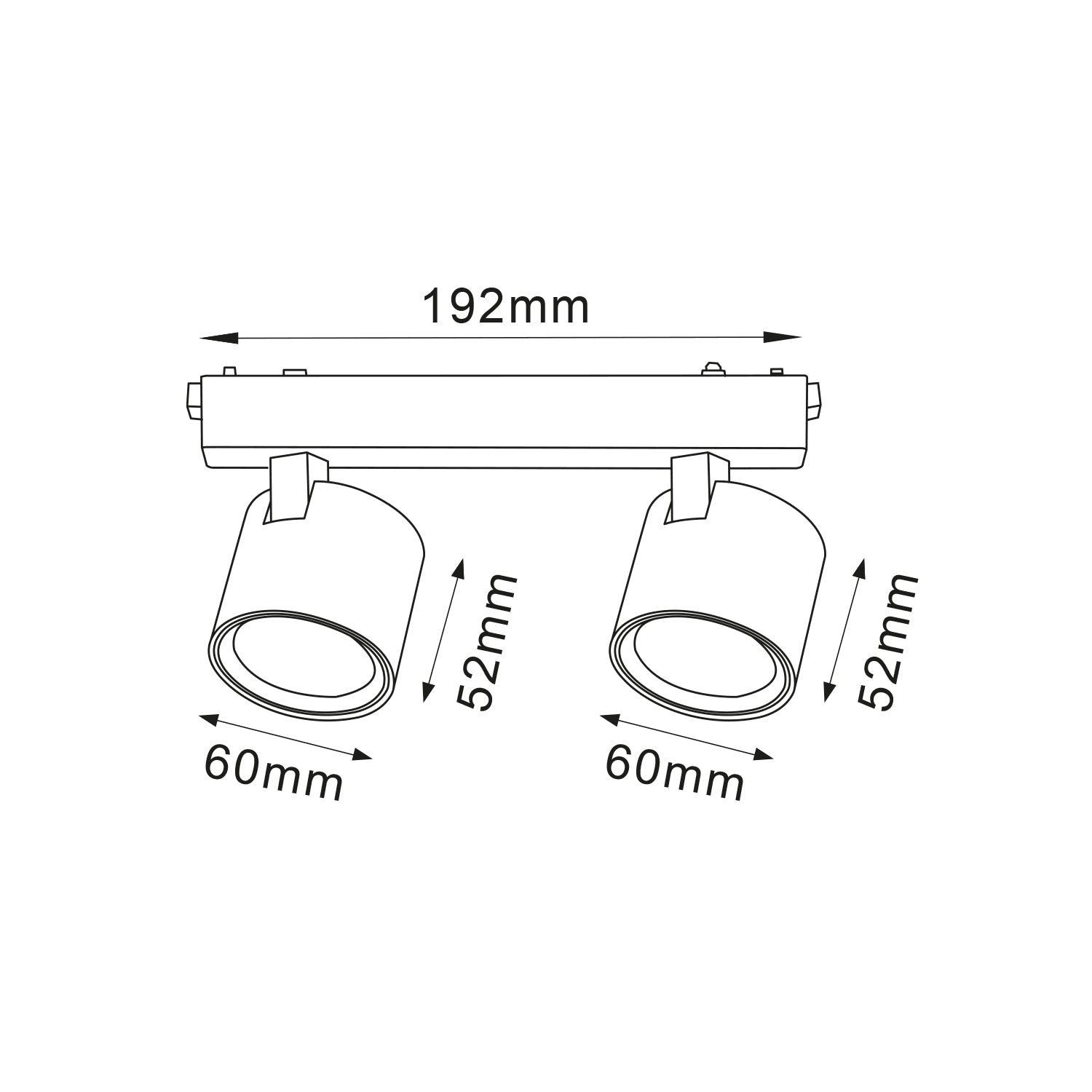 Reflektor szynowy LED 14W (2×7W) do szyn magnetycznych natynkowych 3CCT, czarny, 24°, 1162 lm - LAITICA