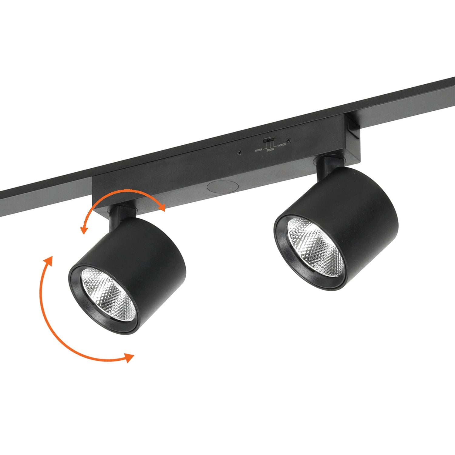 Reflektor szynowy LED 14W (2×7W) do szyn magnetycznych natynkowych 3CCT, czarny, 24°, 1162 lm - LAITICA