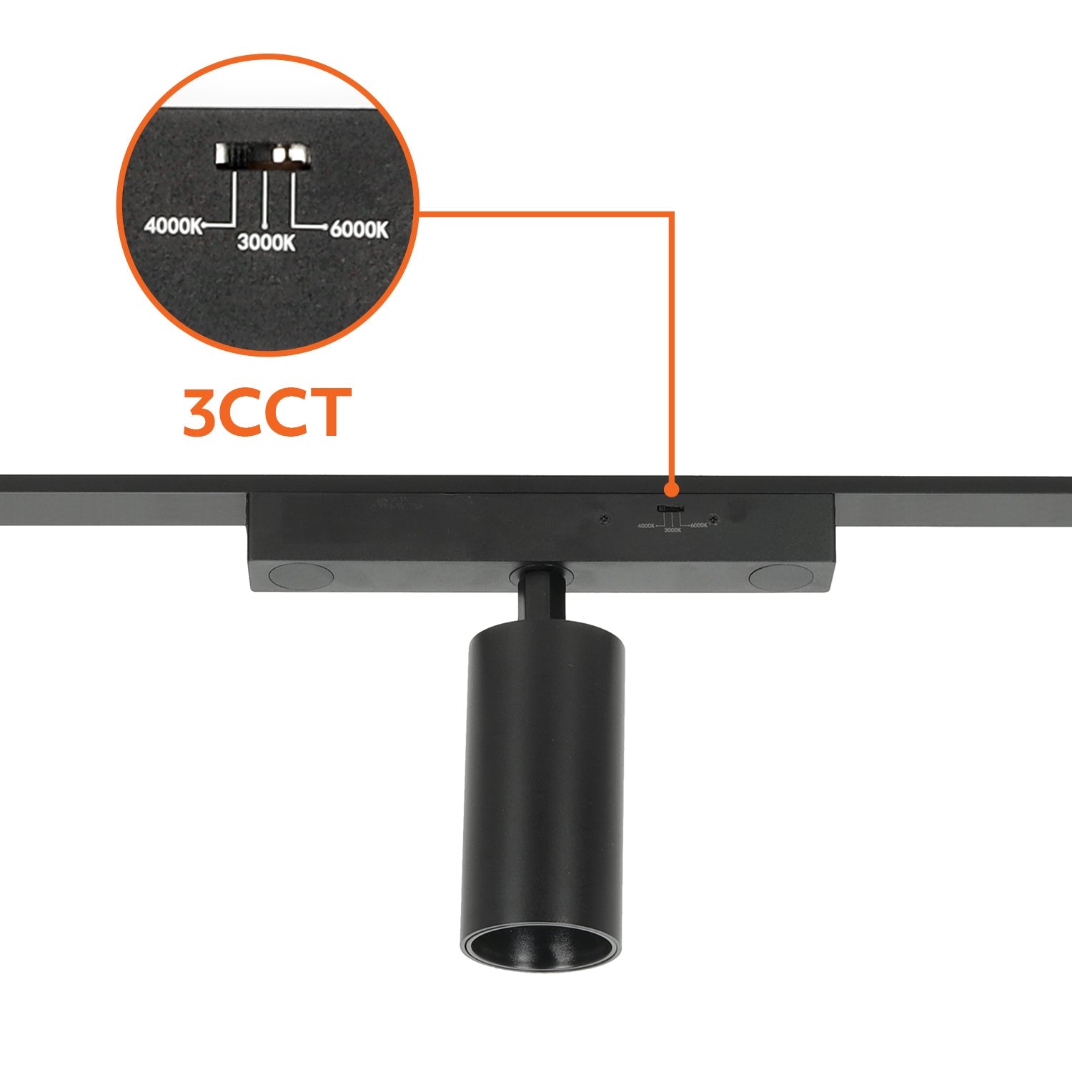Reflektor Szynowy Magnetyczny LED 10W 3CCT Czarny - LAITICA