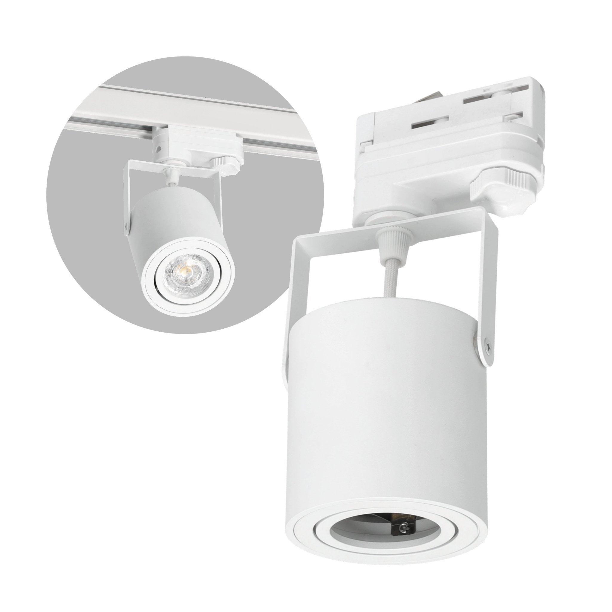 Reflektor Szynowy Spot Biały Oprawa GU10 do Systemu Szynowego Regulowana - LAITICA