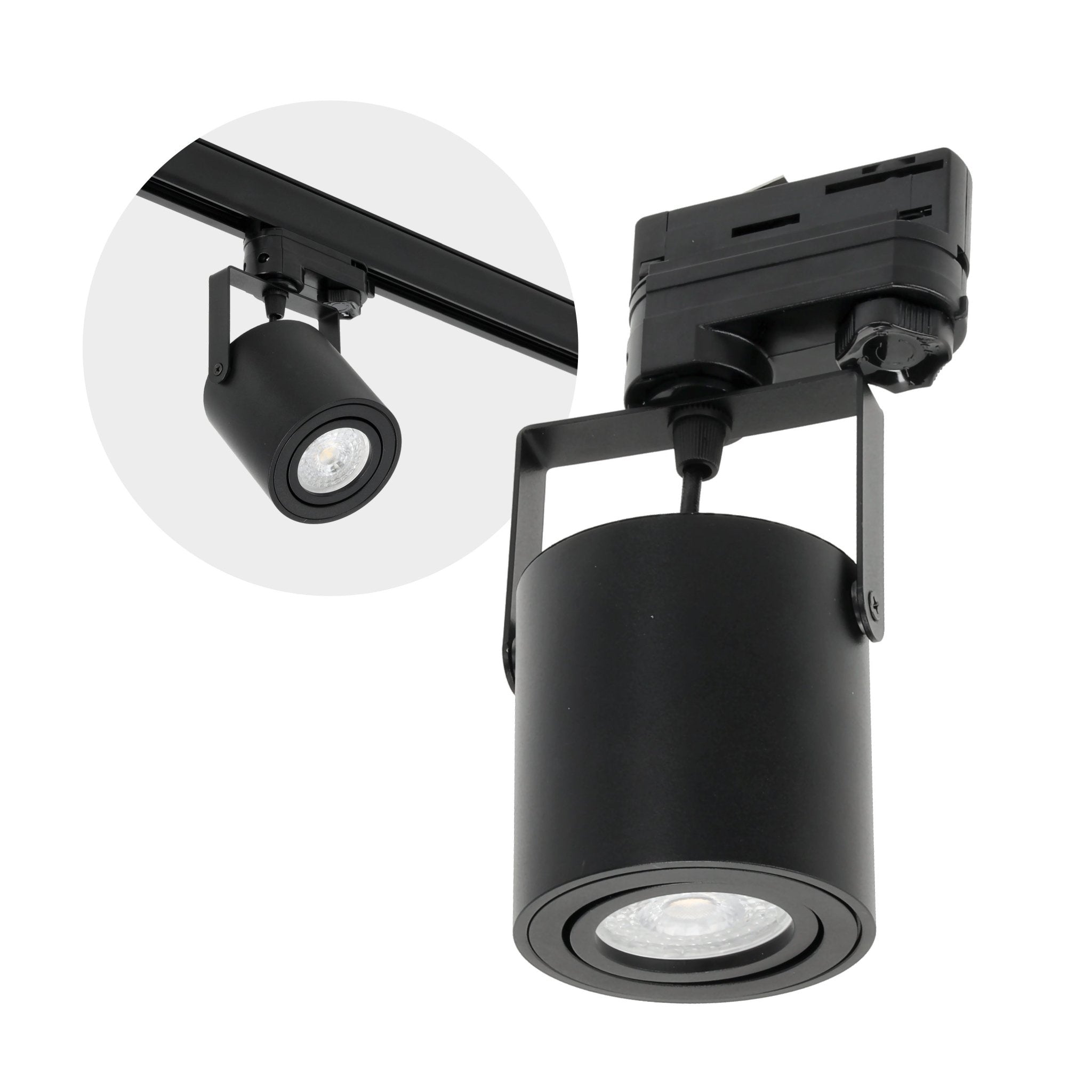 Reflektor Szynowy Spot Czarny Oprawa GU10 do Systemu Szynowego Regulowana - LAITICA