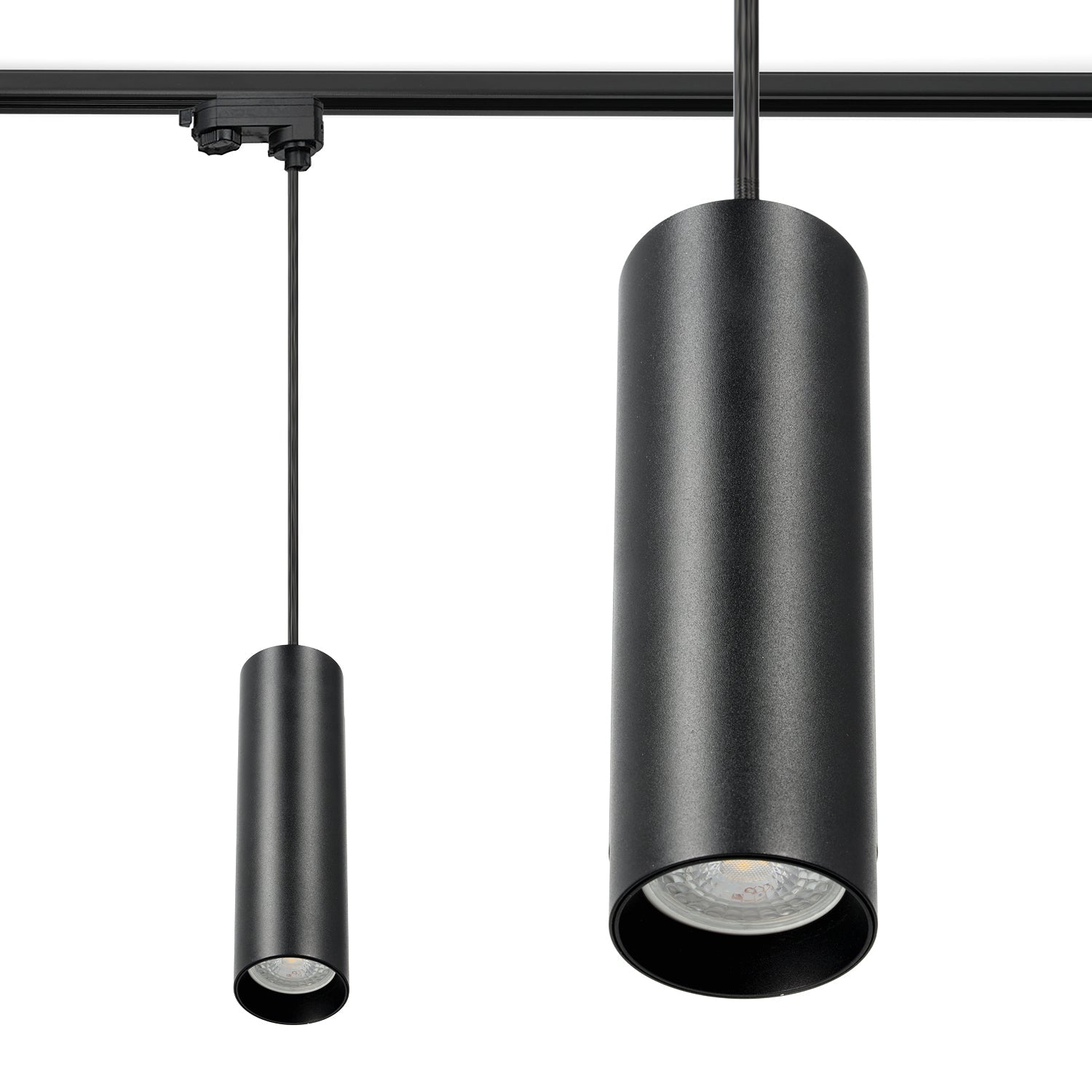 Reflektor szynowy zwieszany 3 - obwodowy 1xGU10 – czarny, lampa na szynoprzewód - LAITICA