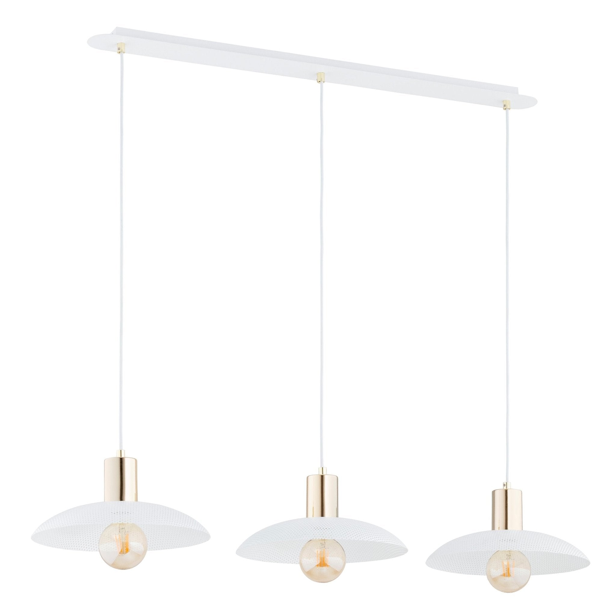Regulowana lampa sufitowa NELI BIAŁA 3 klosze E27 lampa wisząca - LAITICA