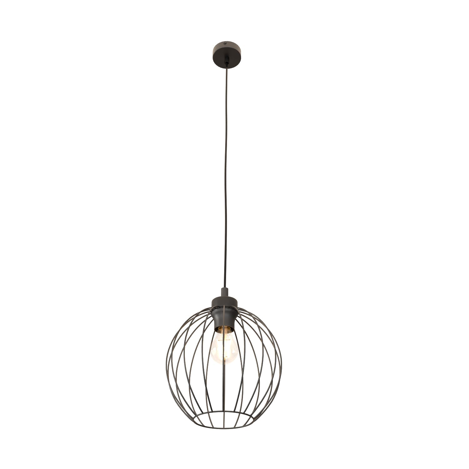 Regulowana Lampa Wisząca LIMA 1 - punktowa E27 Czarna Metalowa Okrągły Klosz - LAITICA