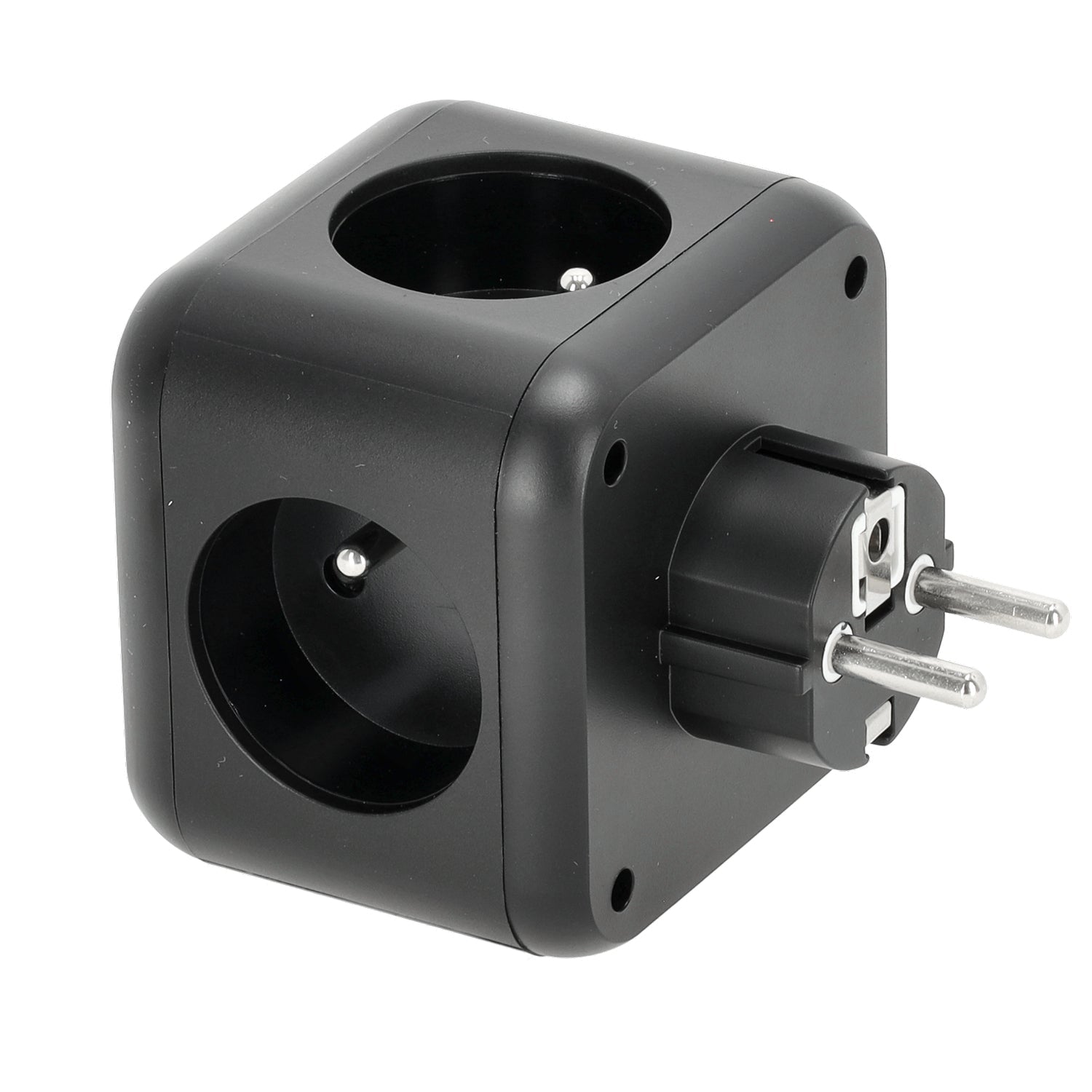 Rozgałęźnik Sieciowy Kostka 3 gniazda + 4x USB Wyłącznik Czarny Rozdzielacz - LAITICA
