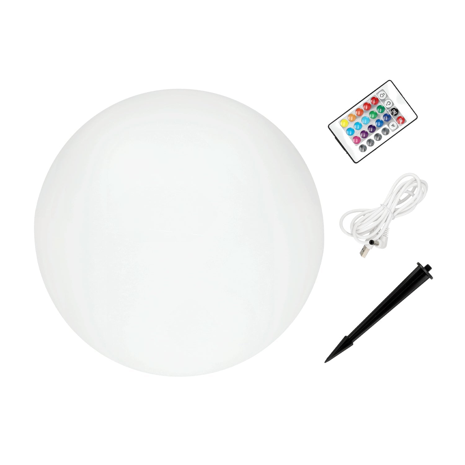 Solarna Lampa Ogrodowa ŚWIECĄCA KULA RGB + 3000K 30cm WODOODPORNA z pilotem - LAITICA