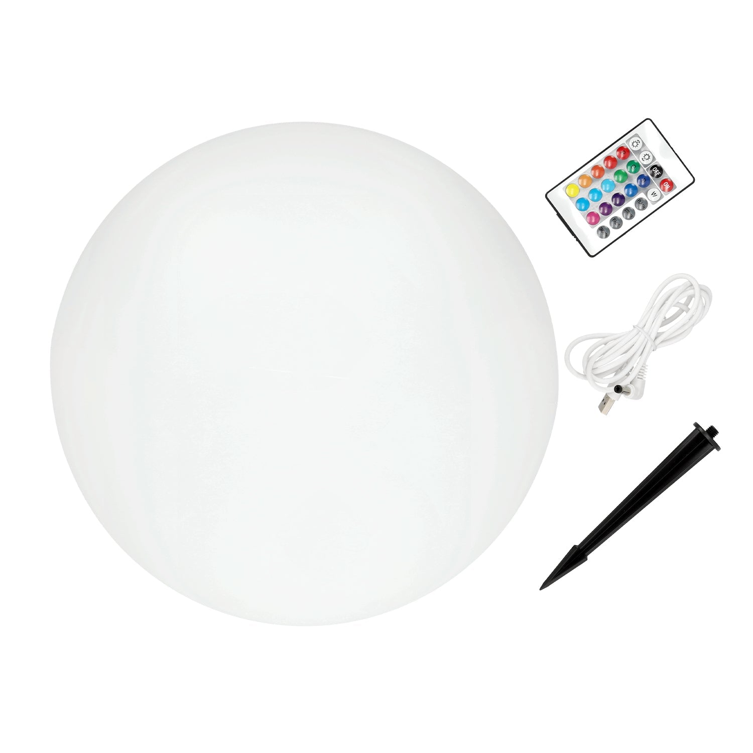 Solarna Lampa Ogrodowa ŚWIECĄCA KULA RGB + 3000K 40cm WODOODPORNA z pilotem - LAITICA