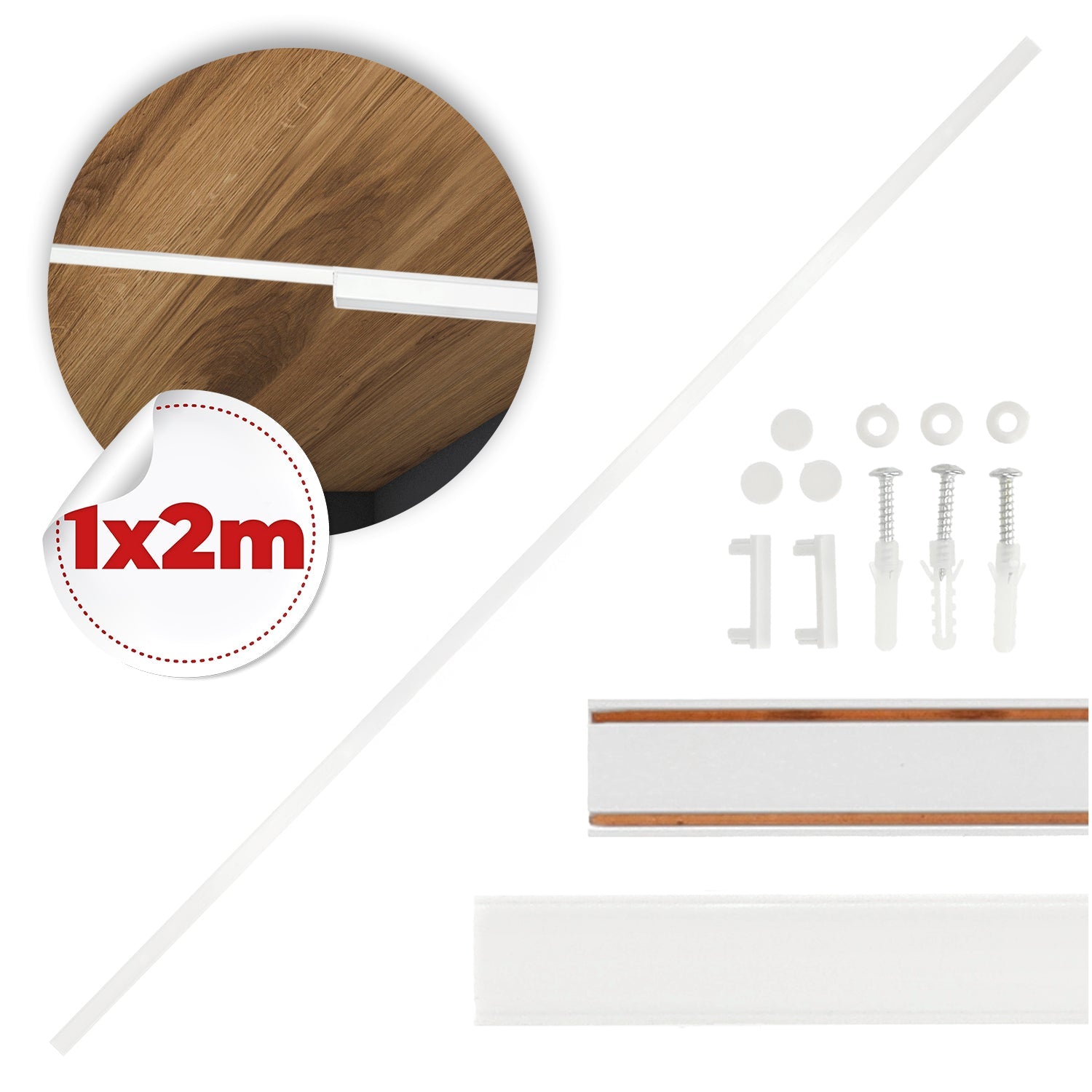 Szyna magnetyczna jednofazowa 2m – system oświetlenia magnetycznego 48V biała - LAITICA