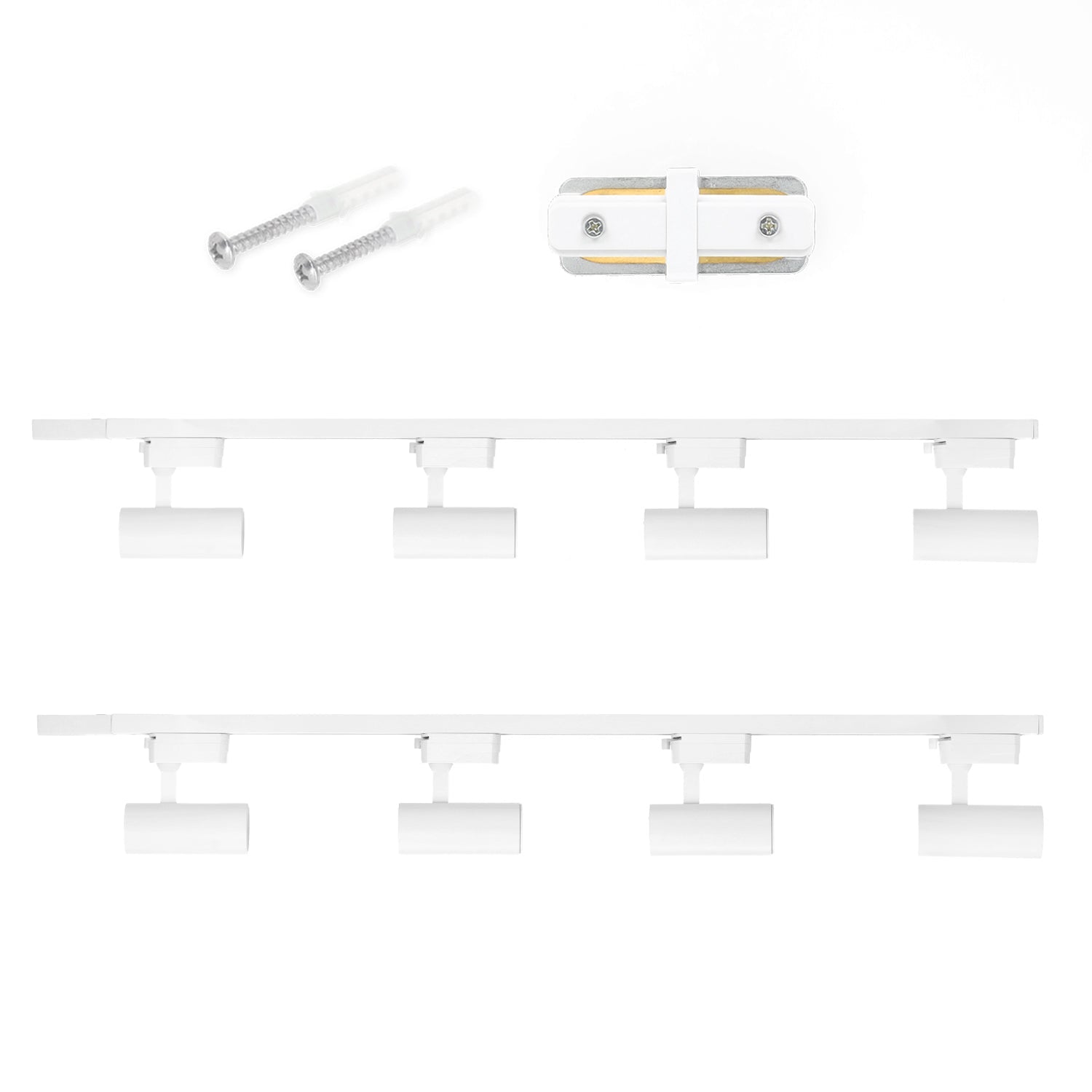 Szynoprzewód LED Zestaw 2x Szyna 1m + 8x Reflektor GU10 | Oświetlenie szynowe białe z łącznikiem - LAITICA