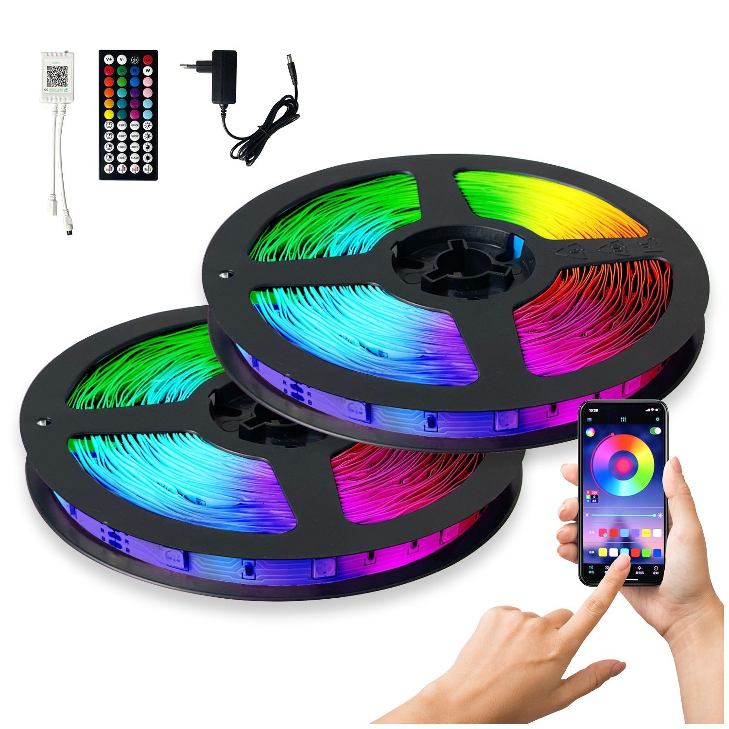 Taśma LED 20M RGB Kolorowa SMART HOME Aplikacja Miganie w Rytm Muzyki PILOT - LAITICA