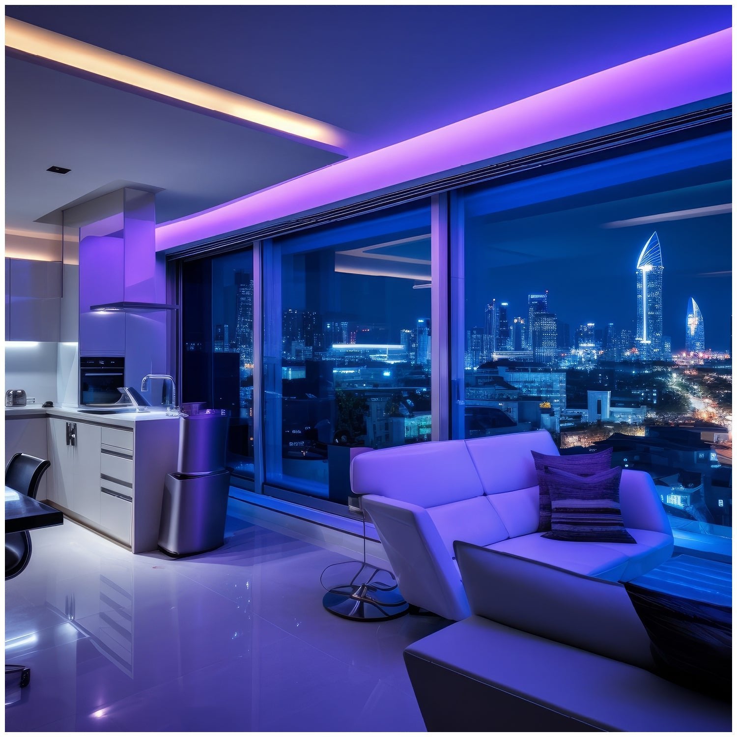 Taśma LED RGB 5050 Aplikacja SMART HOME 10M PILOT Bluetooth muzyka zestaw - LAITICA