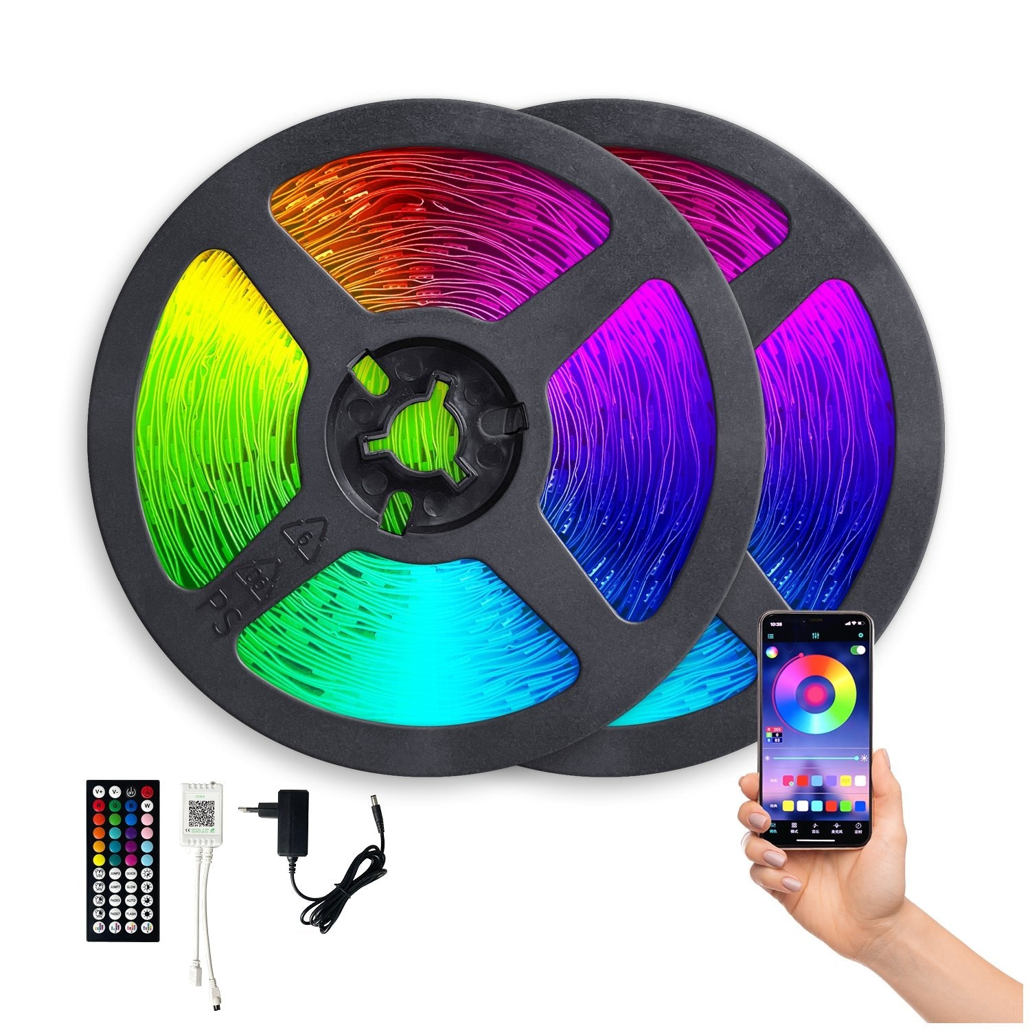 Taśma LED RGB 5050 Aplikacja SMART HOME 15M PILOT Bluetooth muzyka zestaw - LAITICA