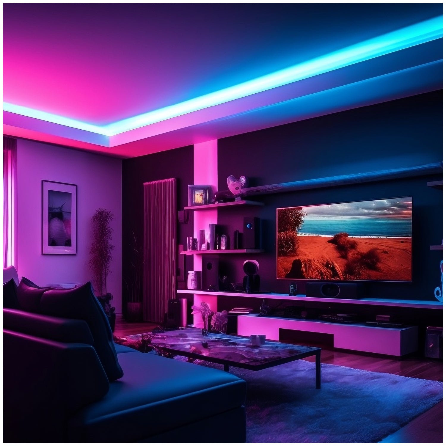 Taśma LED RGB 5050 Aplikacja SMART HOME 20M PILOT Bluetooth muzyka zestaw - LAITICA