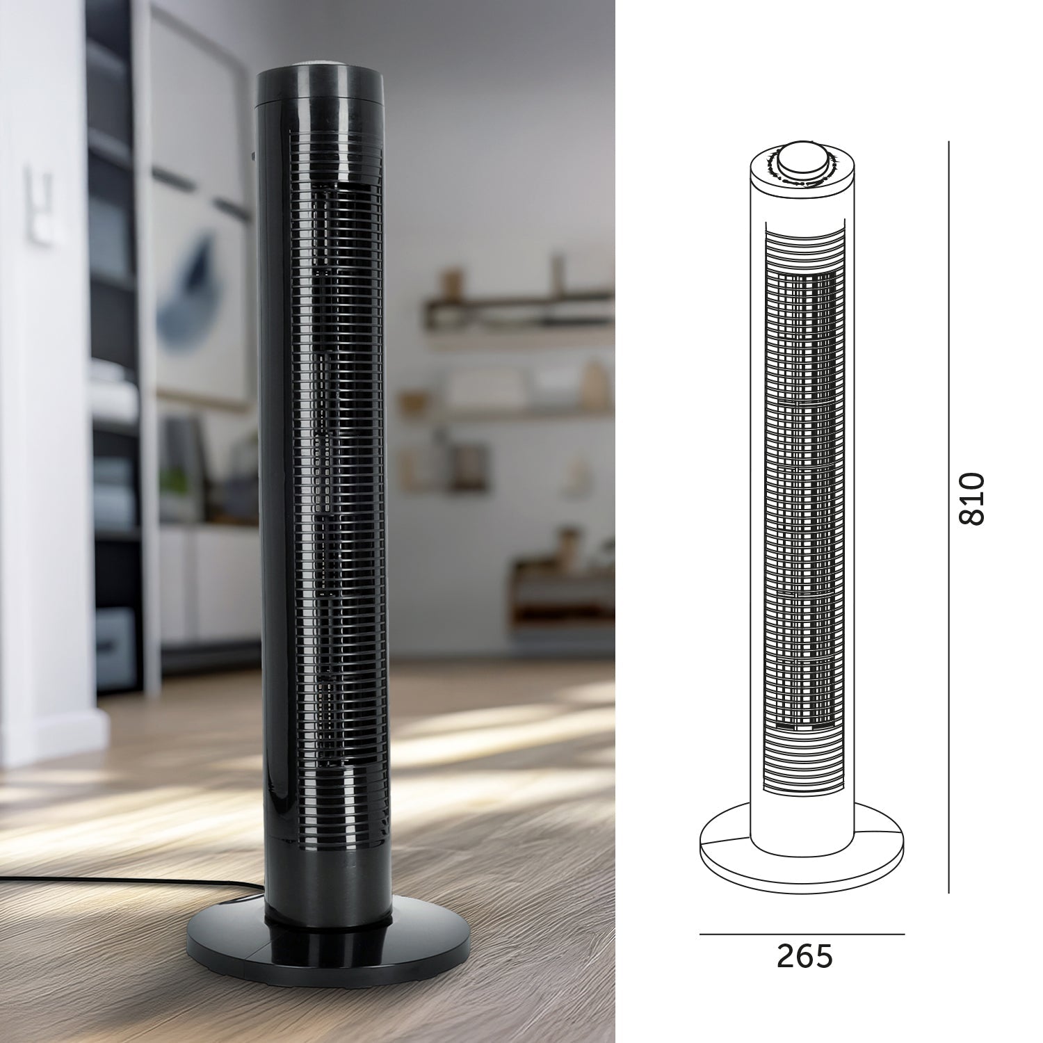 Wentylator wieżowy VENLO 2 45W czarny - LAITICA