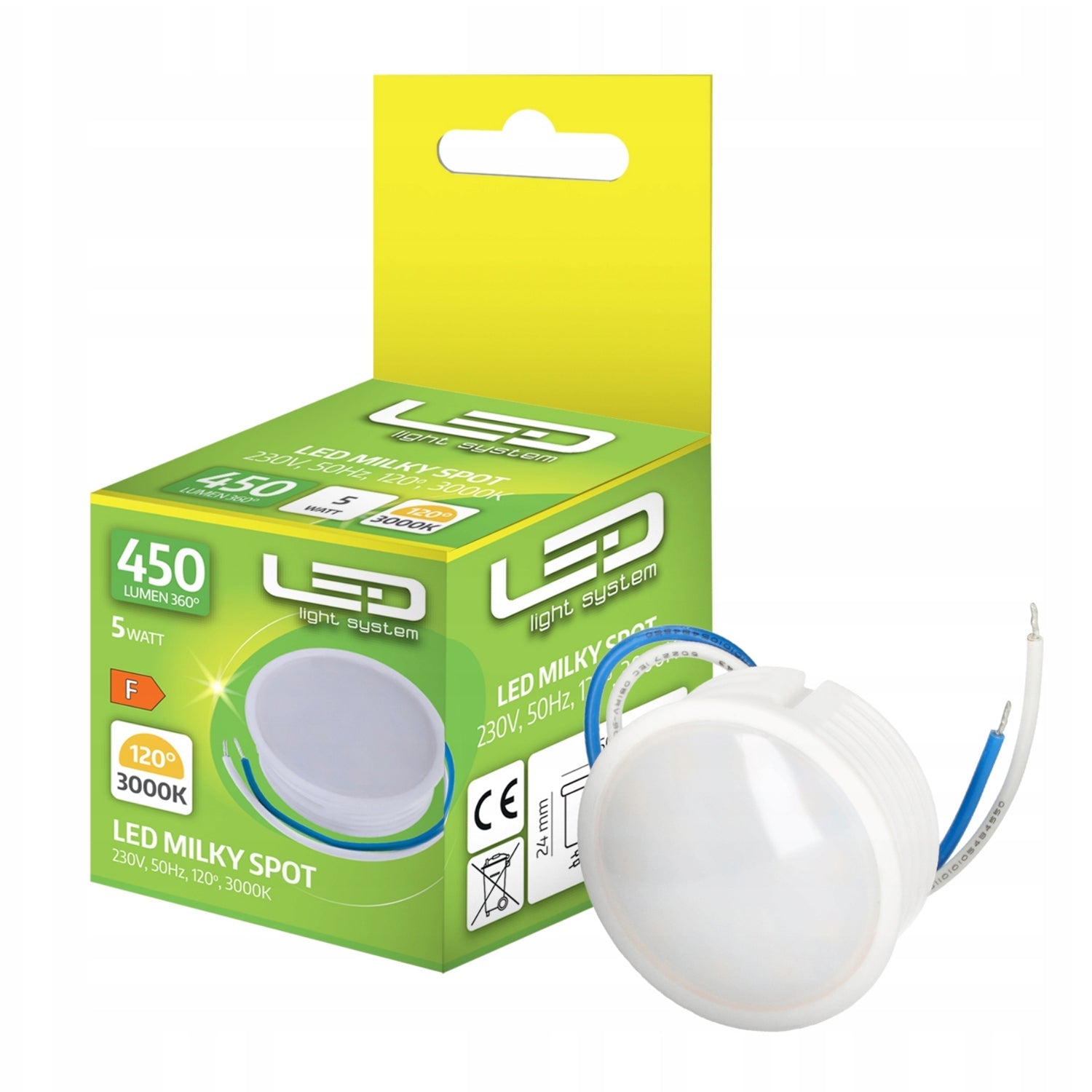 Wkład Moduł Żarówka LED 5W 450lm 120° 3000K Barwa Ciepła LED Light System - LAITICA