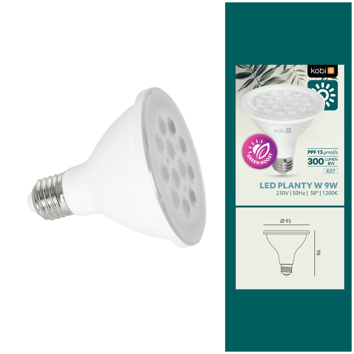 Żarówka biała LED 9W do Uprawy Roślin E27 do Wzrostu Doświetlania - LAITICA