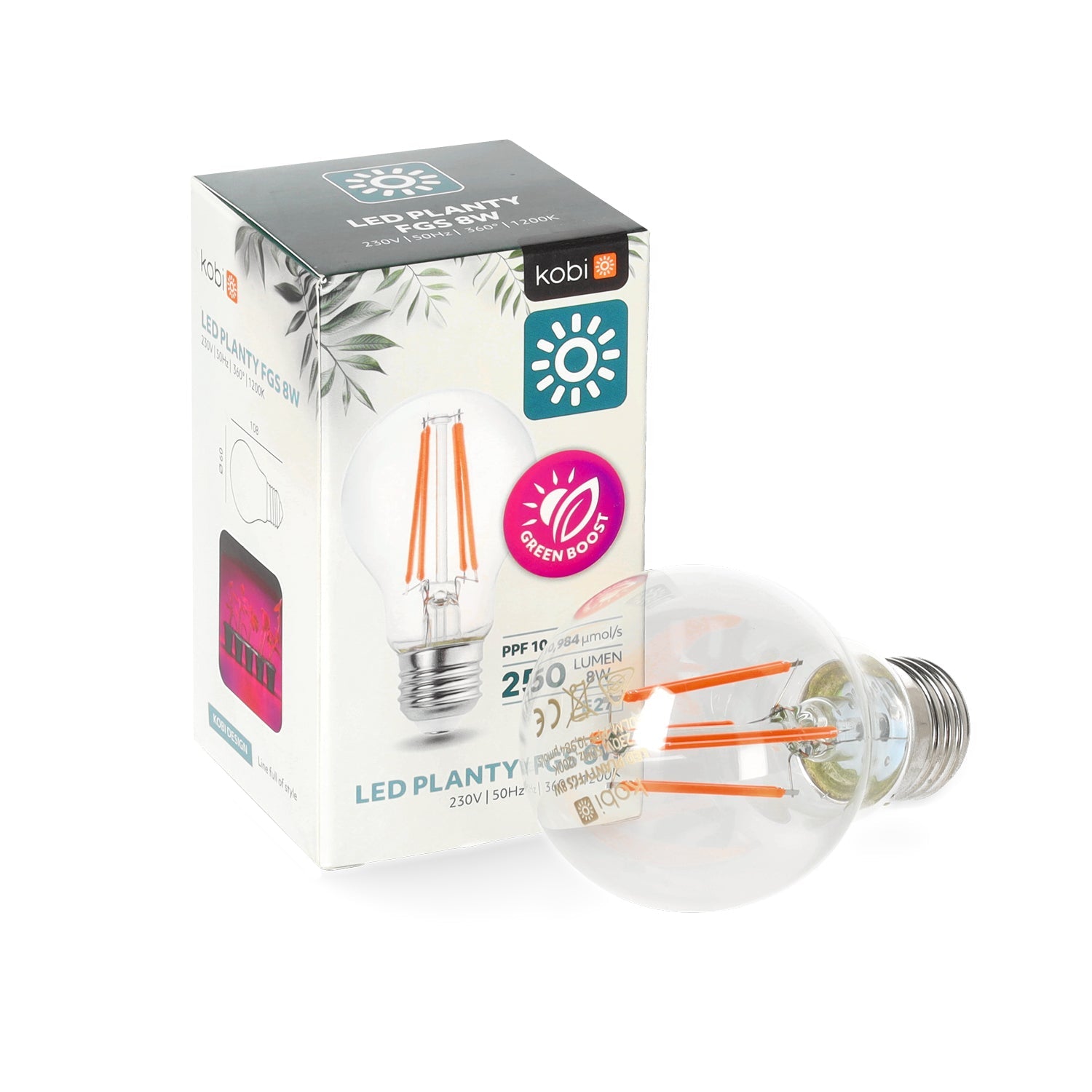 Żarówka LED E27 8W do Uprawy Roślin Lampa do Wzrostu 360 stopni - LAITICA