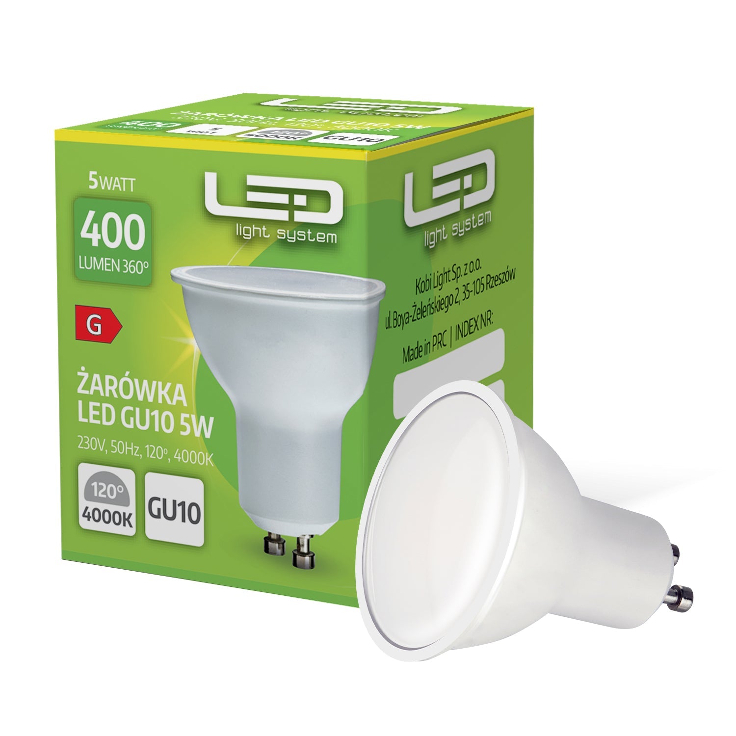 Żarówka LED GU10 5W barwa neutralna BIAŁA 4000K LLS - LAITICA