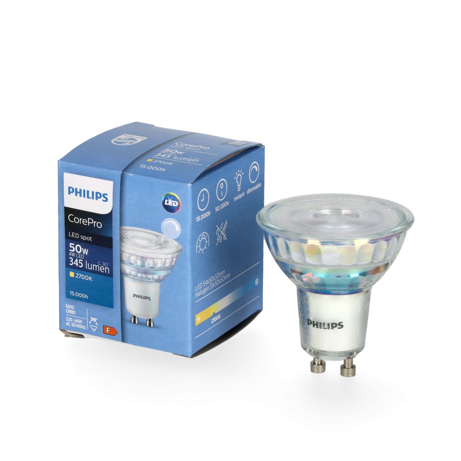Żarówka LED PHILIPS GU10 4W barwa ciepła ściemnialna - LAITICA