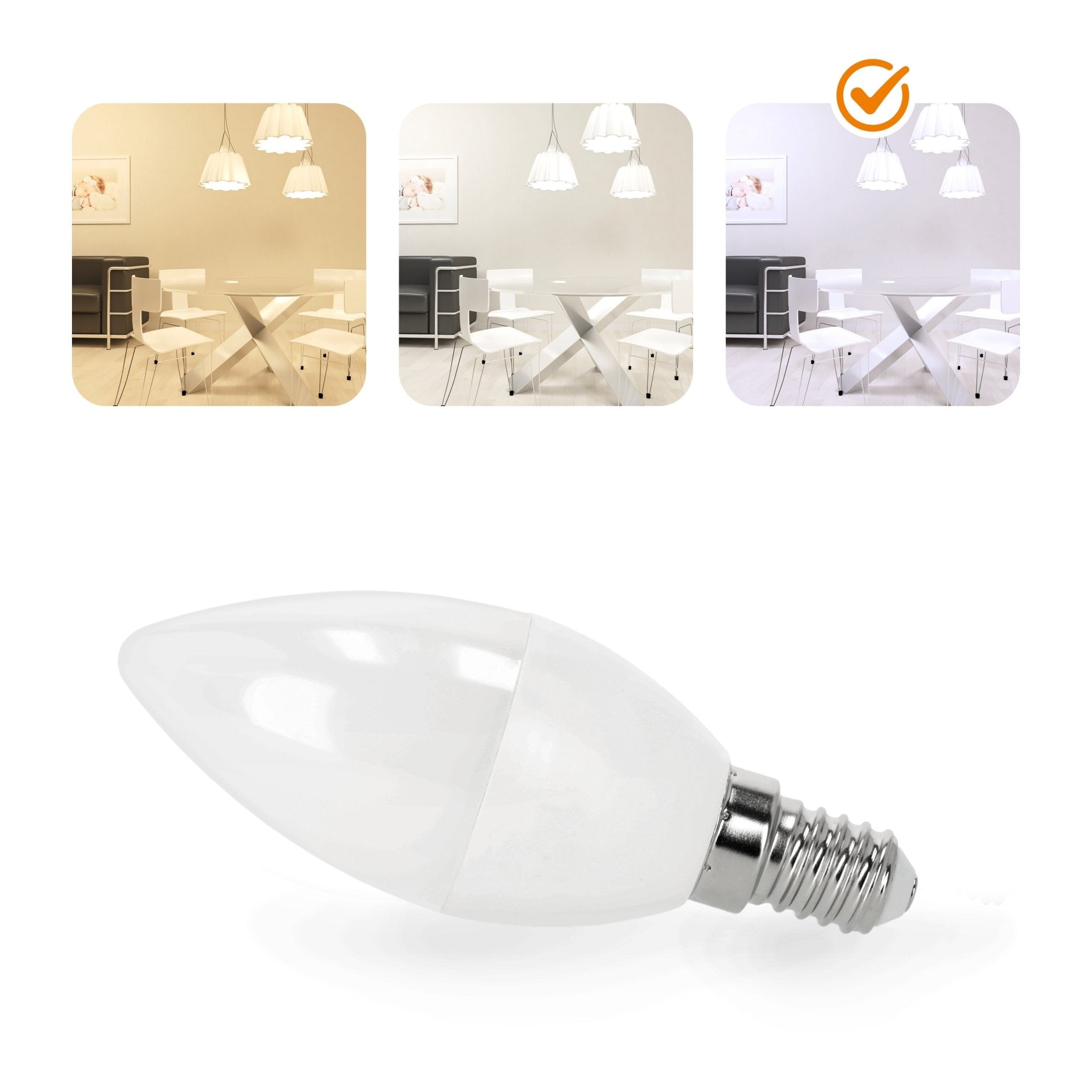 Żarówka LED SW E14 8,5W Barwa Zimna biała 6500K 806lm Żarówka Świeczka - LAITICA