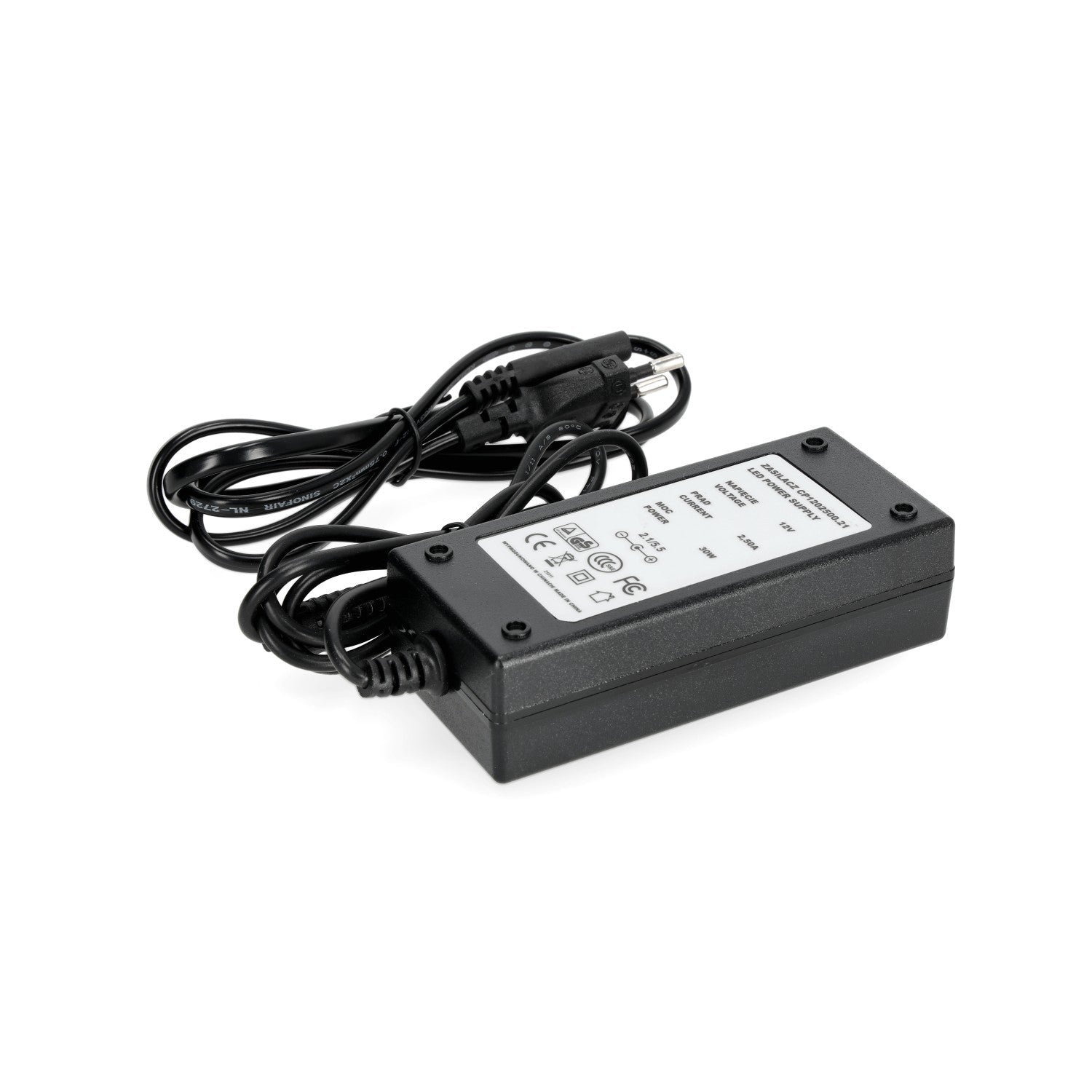 Zasilacz DESKTOP 12V 30W napięciowy 2,5A CZARNY - LAITICA