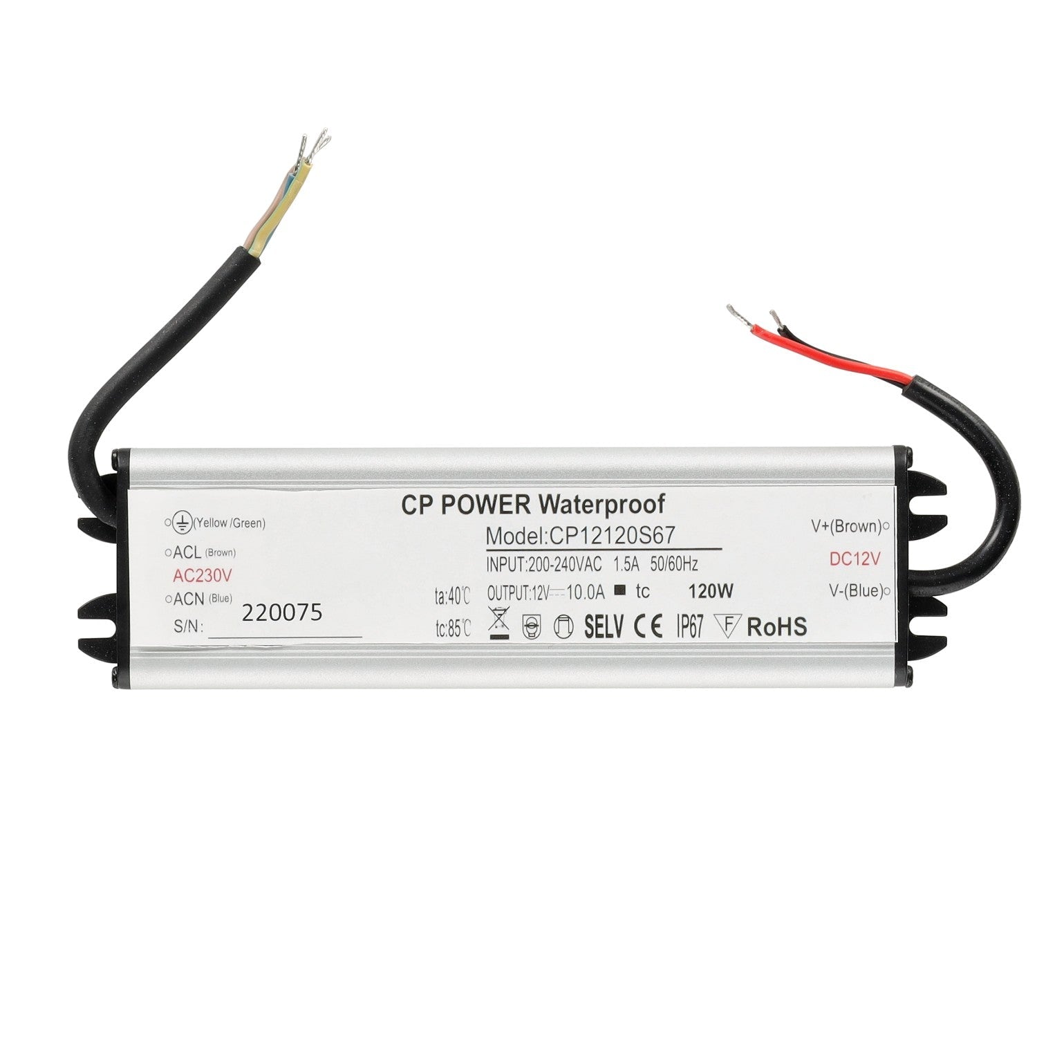 Zasilacz LED instalacyjny TAŚMY LED 12V 120W 10,0A IP67 - LAITICA
