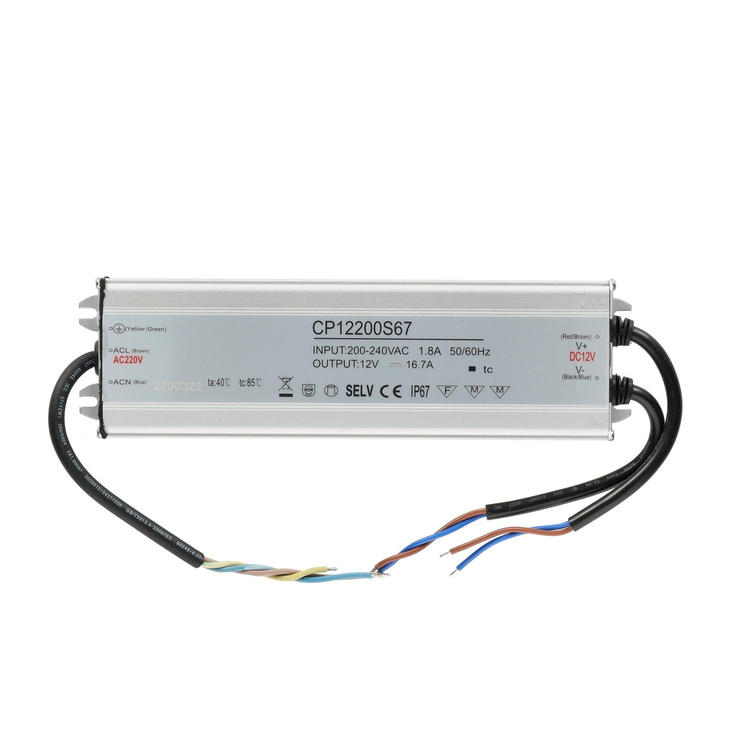 Zasilacz LED instalacyjny TAŚMY LED 12V 200W 16,7A IP67 - LAITICA