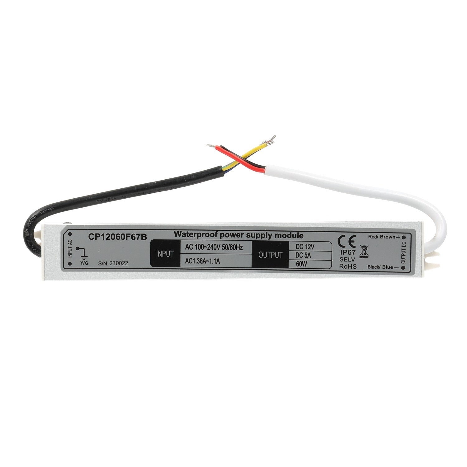 Zasilacz LED instalacyjny TAŚMY LED 12V 60W 5,0A IP67 - LAITICA