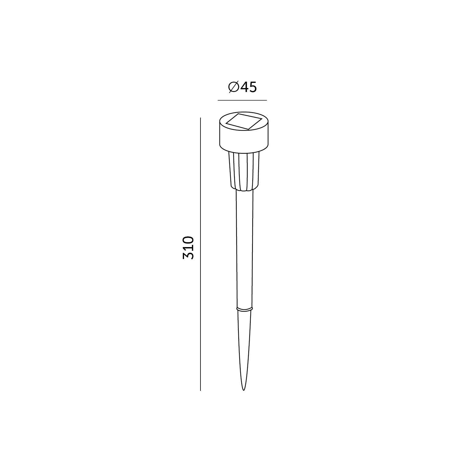 Zestaw 10 szt. solarna lampa wbijana CALLA czarna OGRODOWA barwa zimna 31cm - LAITICA