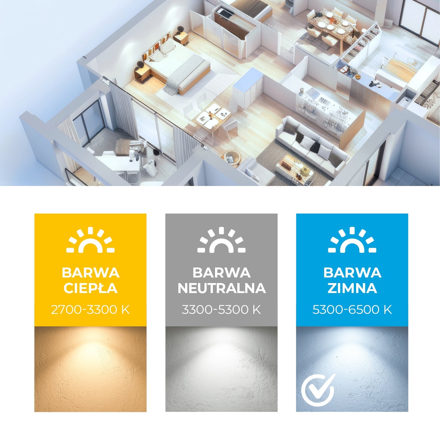 Zestaw 10x Żarówka LED GU10 5W PREMIUM Barwa ZIMNA BIAŁA Dioda SAMSUNG - LAITICA