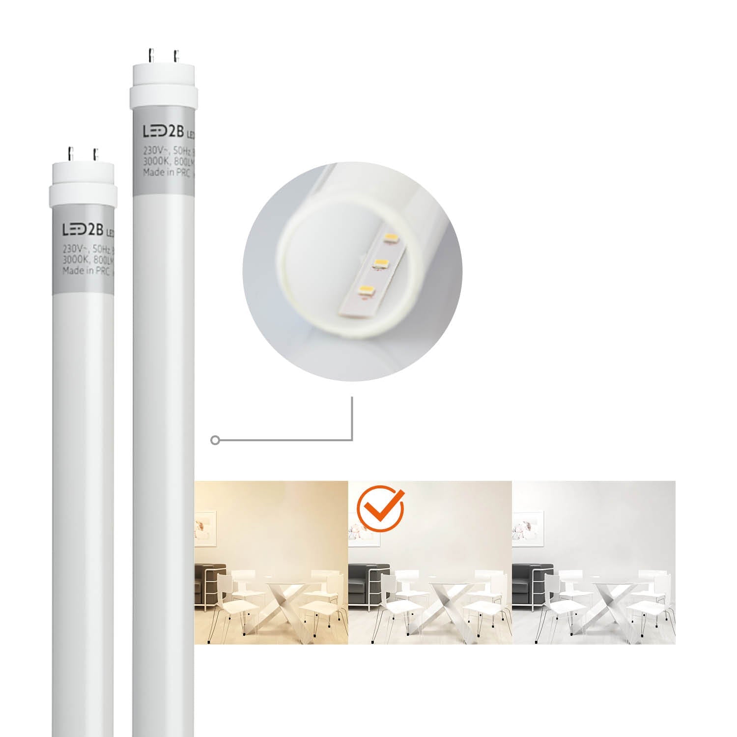 Zestaw 2x oprawa hermetyczna AQUA M 2x120 + 4x LED T8 18W neutralna - LAITICA