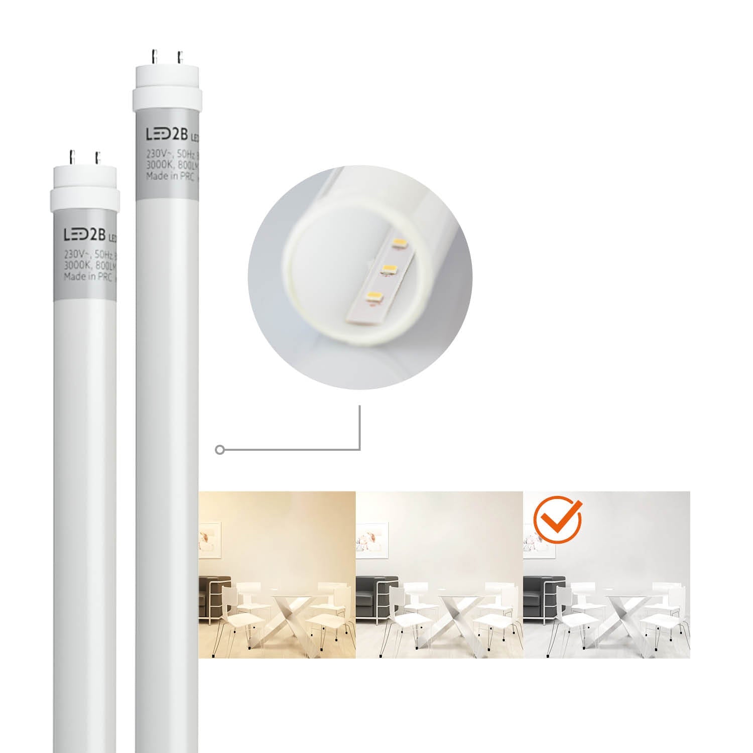 Zestaw 2x oprawa hermetyczna AQUA M 2x120 + 4x LED T8 18W zimnobiała - LAITICA