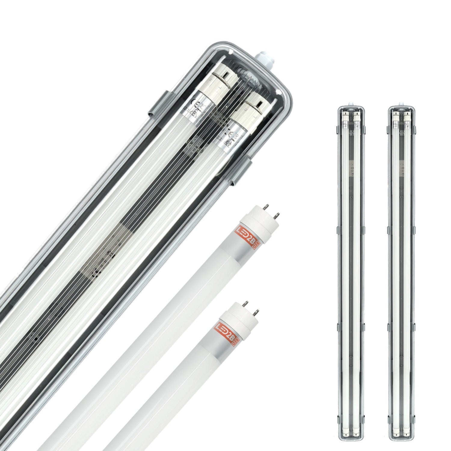 Zestaw 2x oprawa hermetyczna AQUA M 2x120 + 4x świetlówka 18W zimnobiała - LAITICA