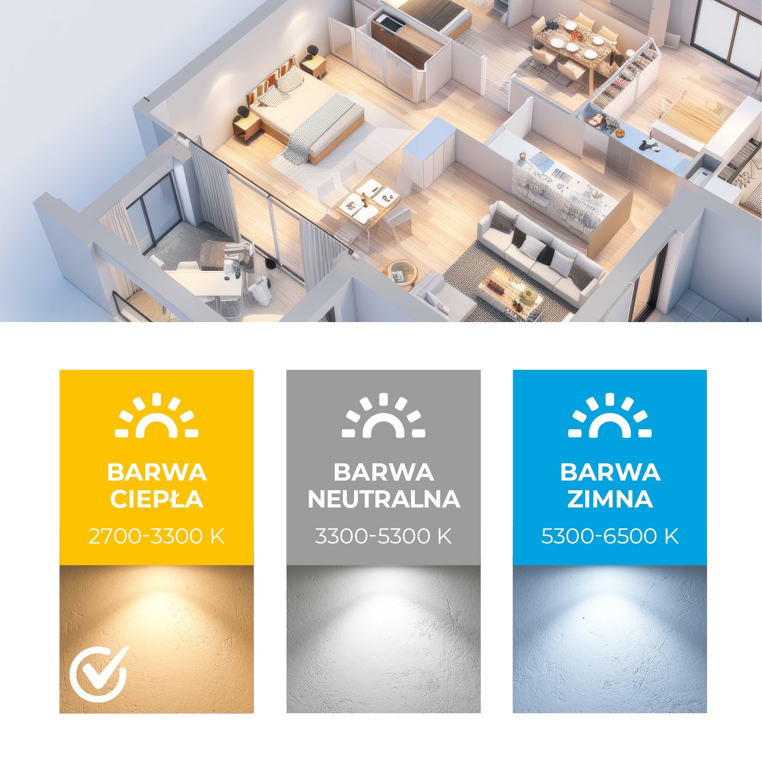 Zestaw 300x Żarówka LED GU10 5W barwa Ciepła Biała 3000K LLS - LAITICA