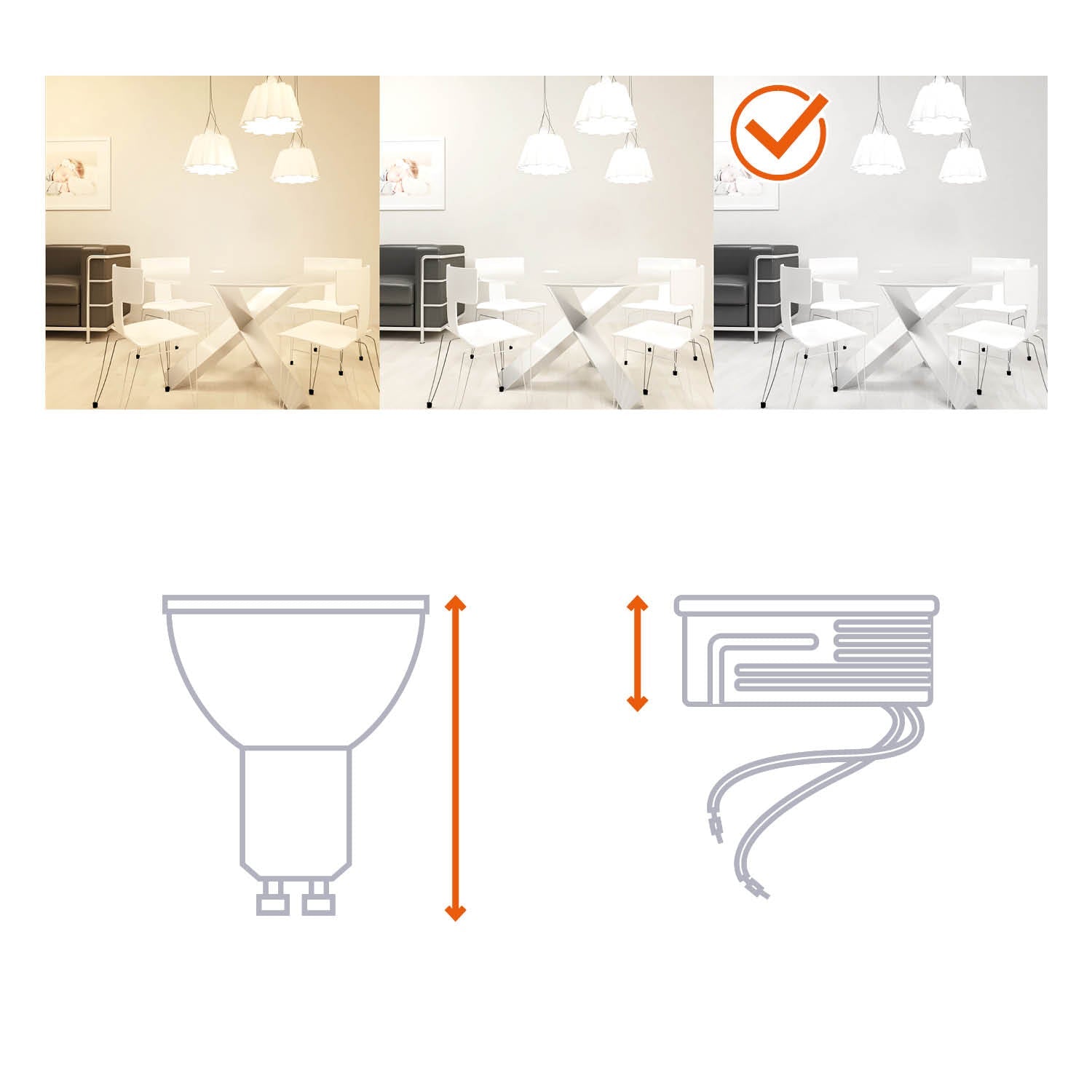 Zestaw 3x moduł LED INSERT 5W 6000K MILKY - LAITICA