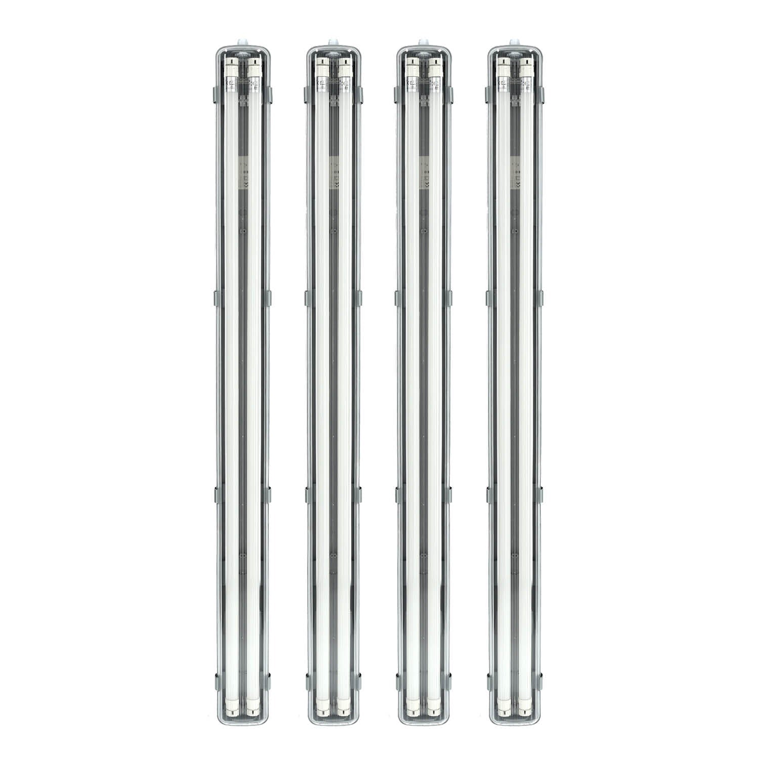 Zestaw 4x oprawa hermetyczna AQUA M 2x120 + 8x LED T8 18W zimnobiała - LAITICA