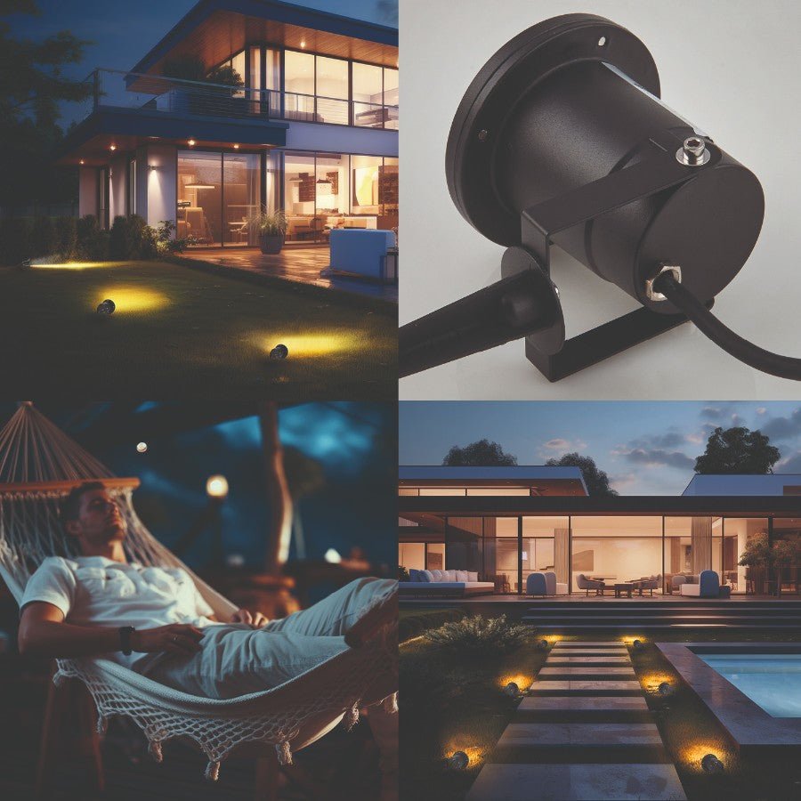 ZESTAW 6x Lampa ogrodowa PORTO + 6x żarówka GU10 3W premium CIEPŁOBIAŁA - LAITICA