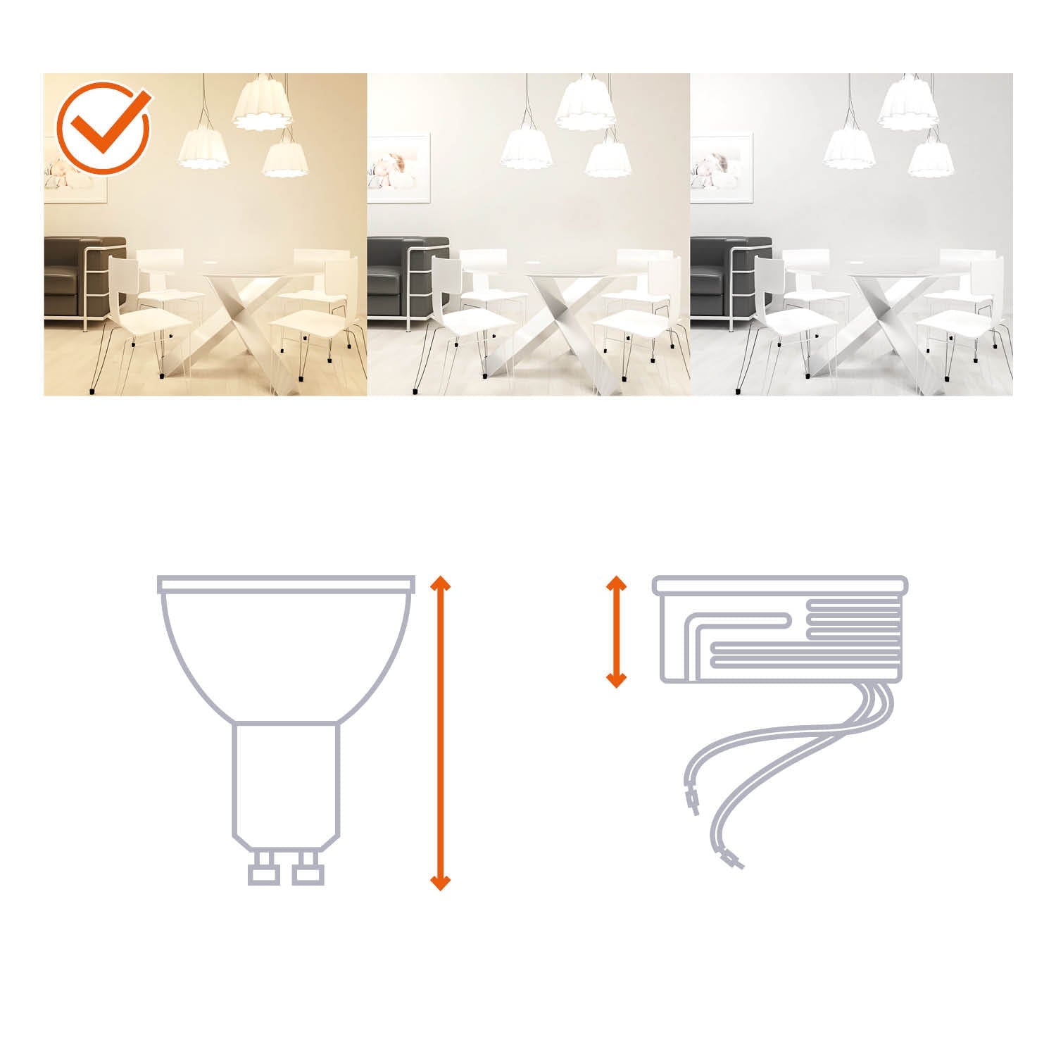Zestaw 6x moduł LED INSERT 5W 3000K MILKY - LAITICA