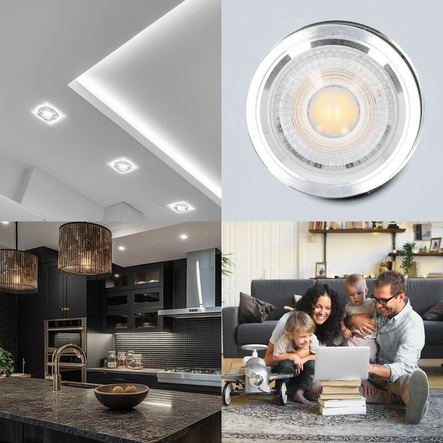 Zestaw 6x oprawa halogenowa przeźroczysta LUMO8N + LED GU10 5W premium zimnobiała - LAITICA